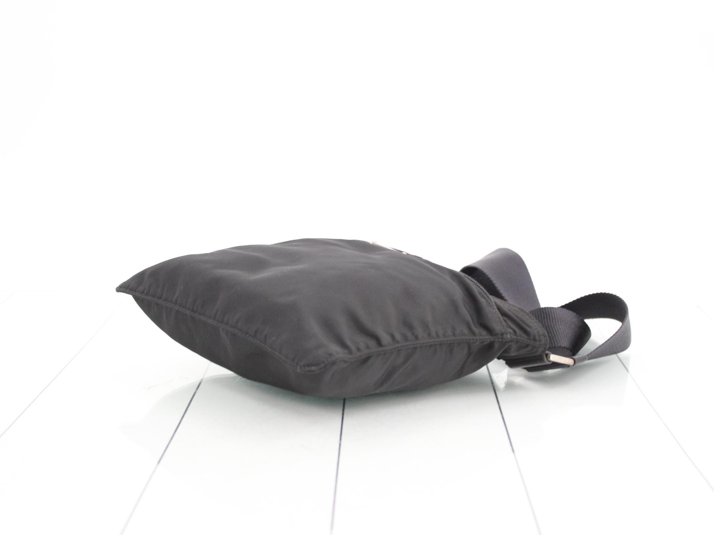 Nylon shoulder bag, black — view 6