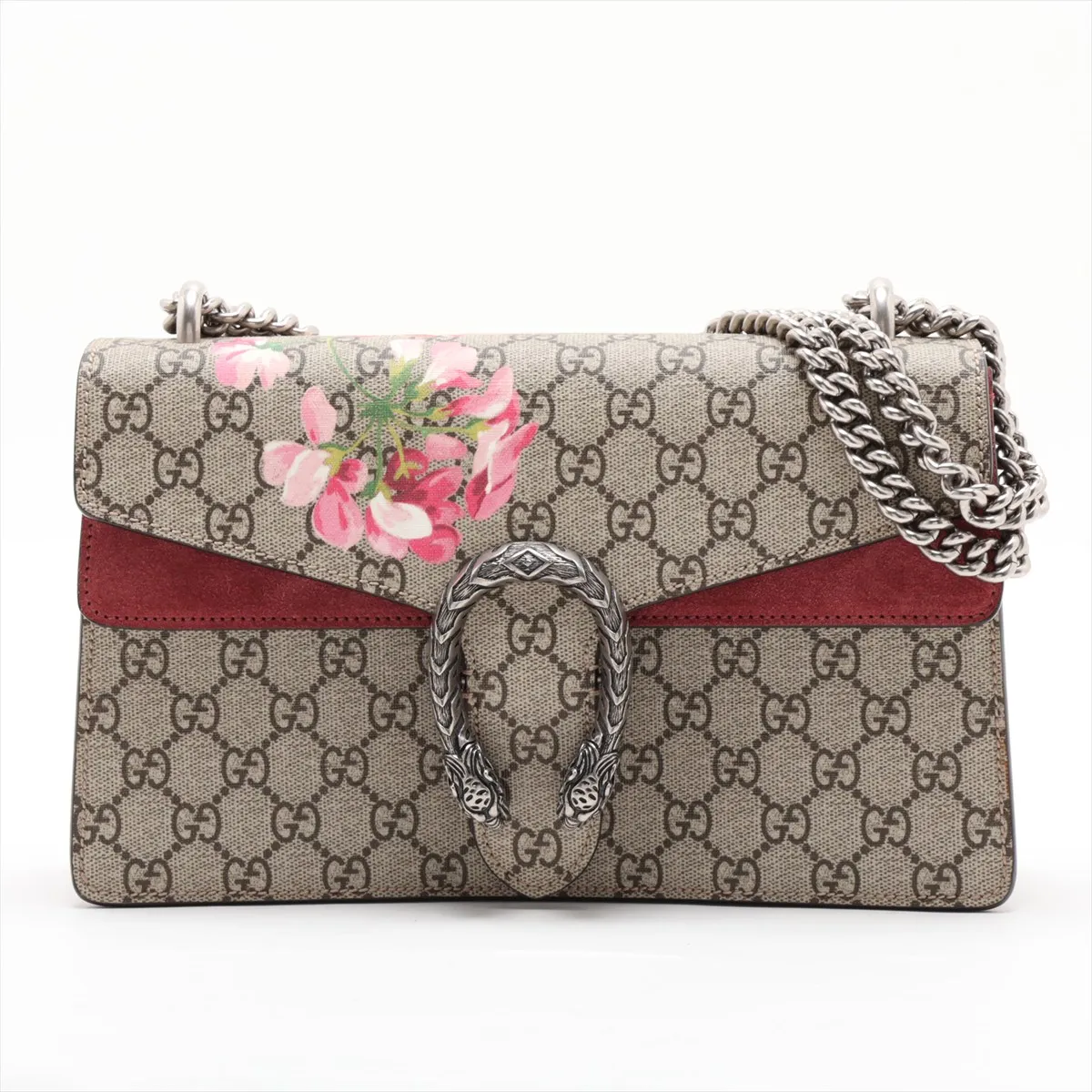Dionysus 400249 PVC x Leather Chain Shoulder Bag Beige x Pink