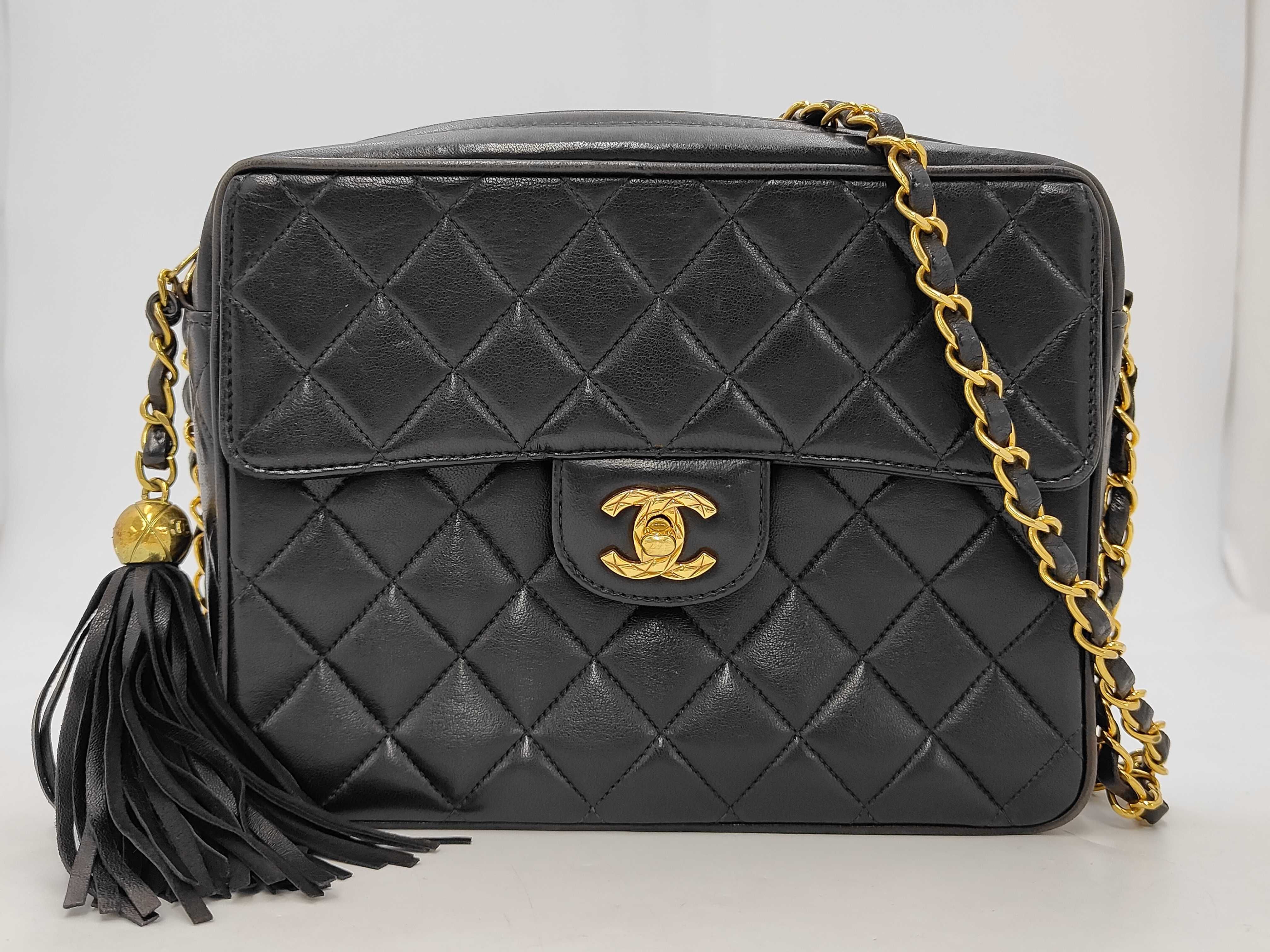 Lambskin Matelassé Fringe Chain Shoulder Bag