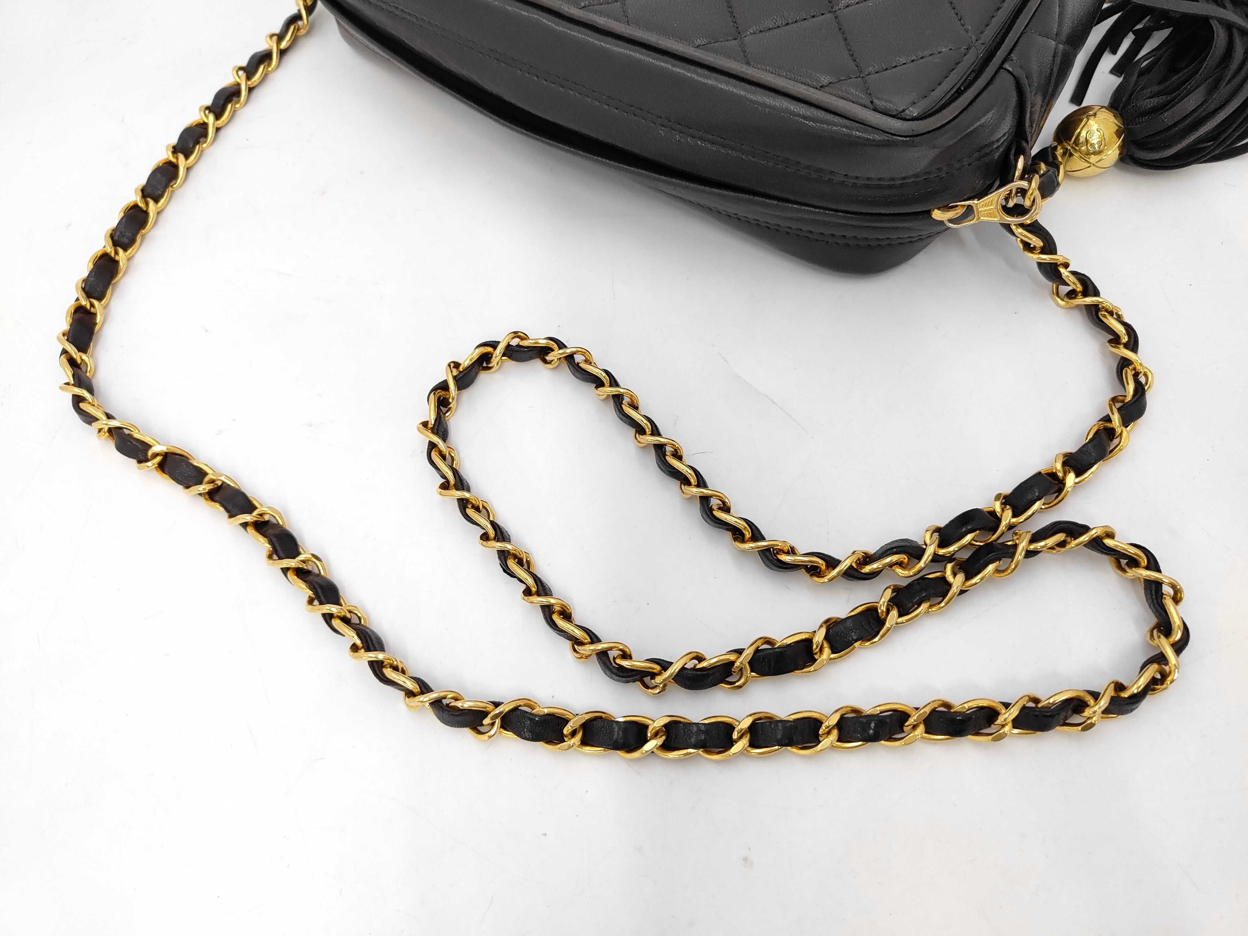 Lambskin Matelassé Fringe Chain Shoulder Bag — view 4
