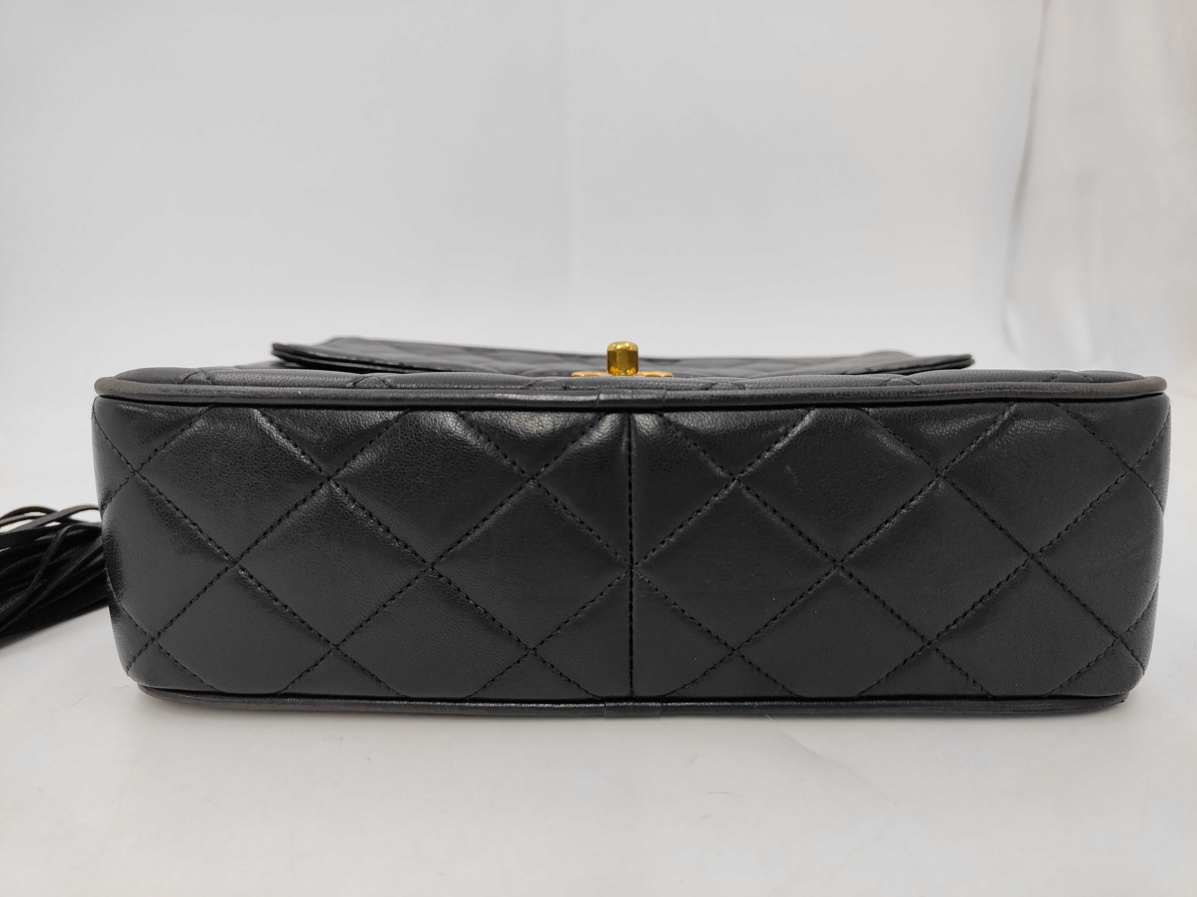Lambskin Matelassé Fringe Chain Shoulder Bag — view 7