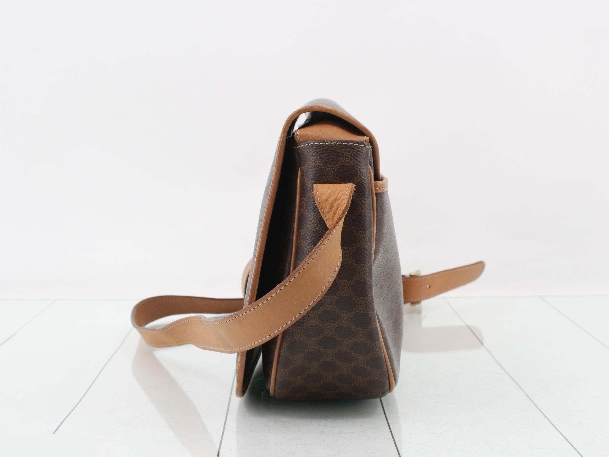 Macadam Logo Flap Bag, PVC/Calfskin, Brown, 24 x 20 x 7 cm — view 3