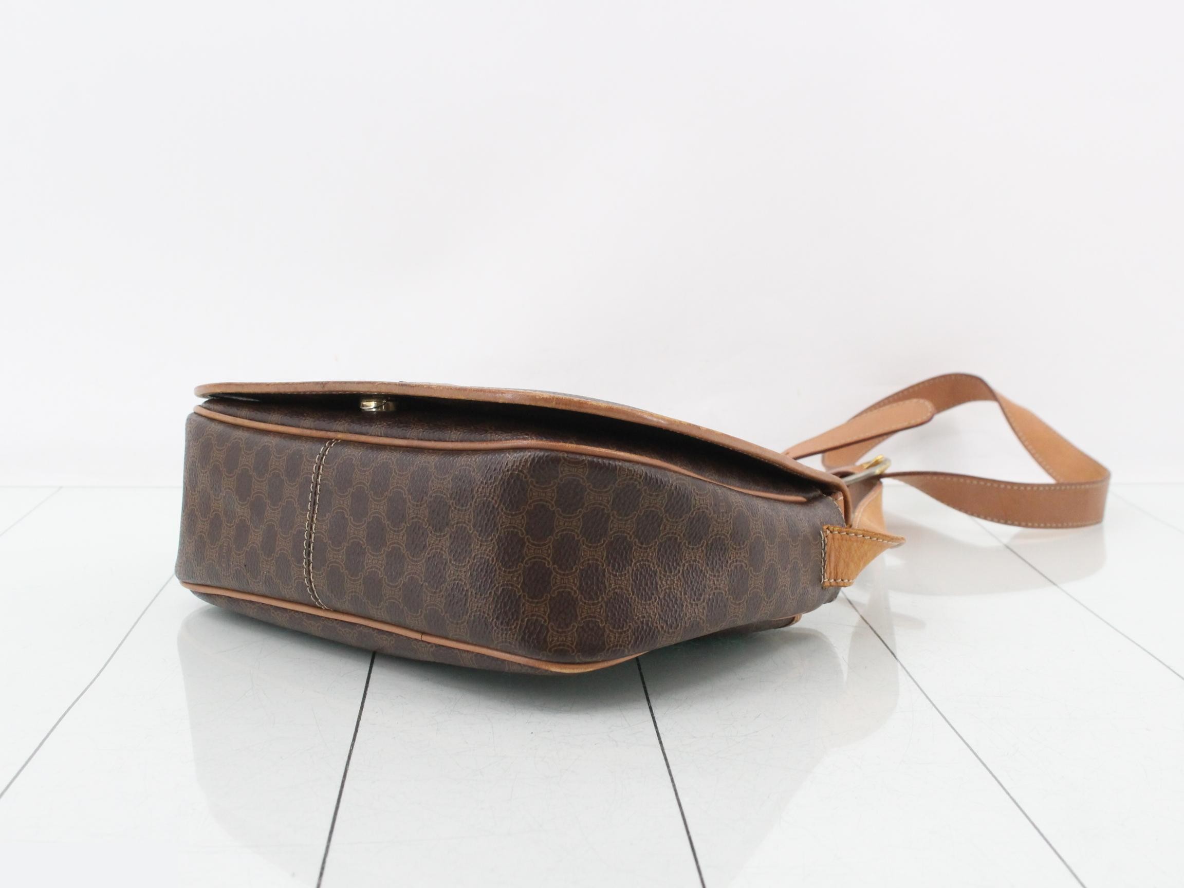 Macadam Logo Flap Bag, PVC/Calfskin, Brown, 24 x 20 x 7 cm — view 6