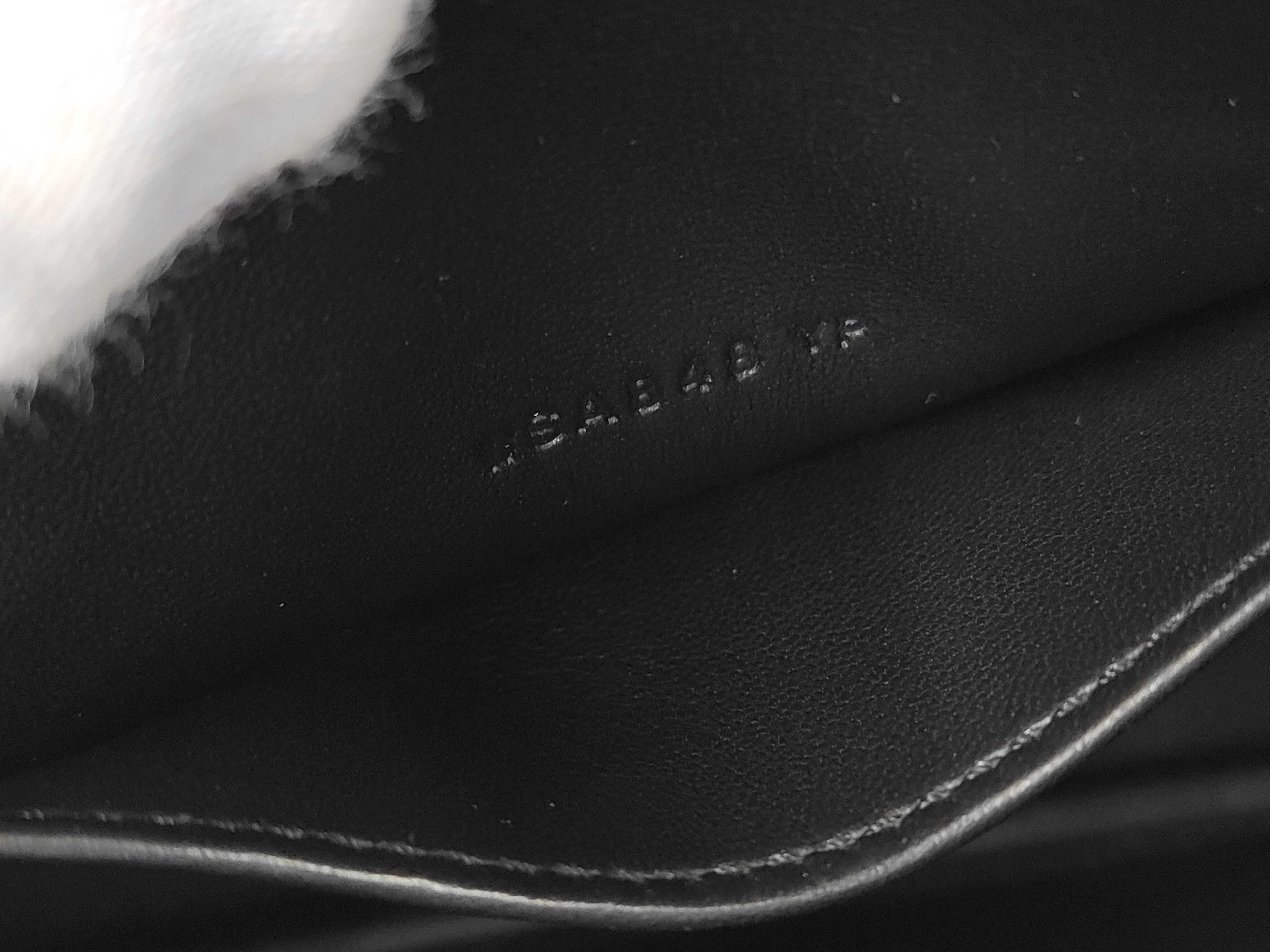 Bolide 1923 Mini Chevre Leather Handbag, Black with Gold Stamp and P Hardware — view 11