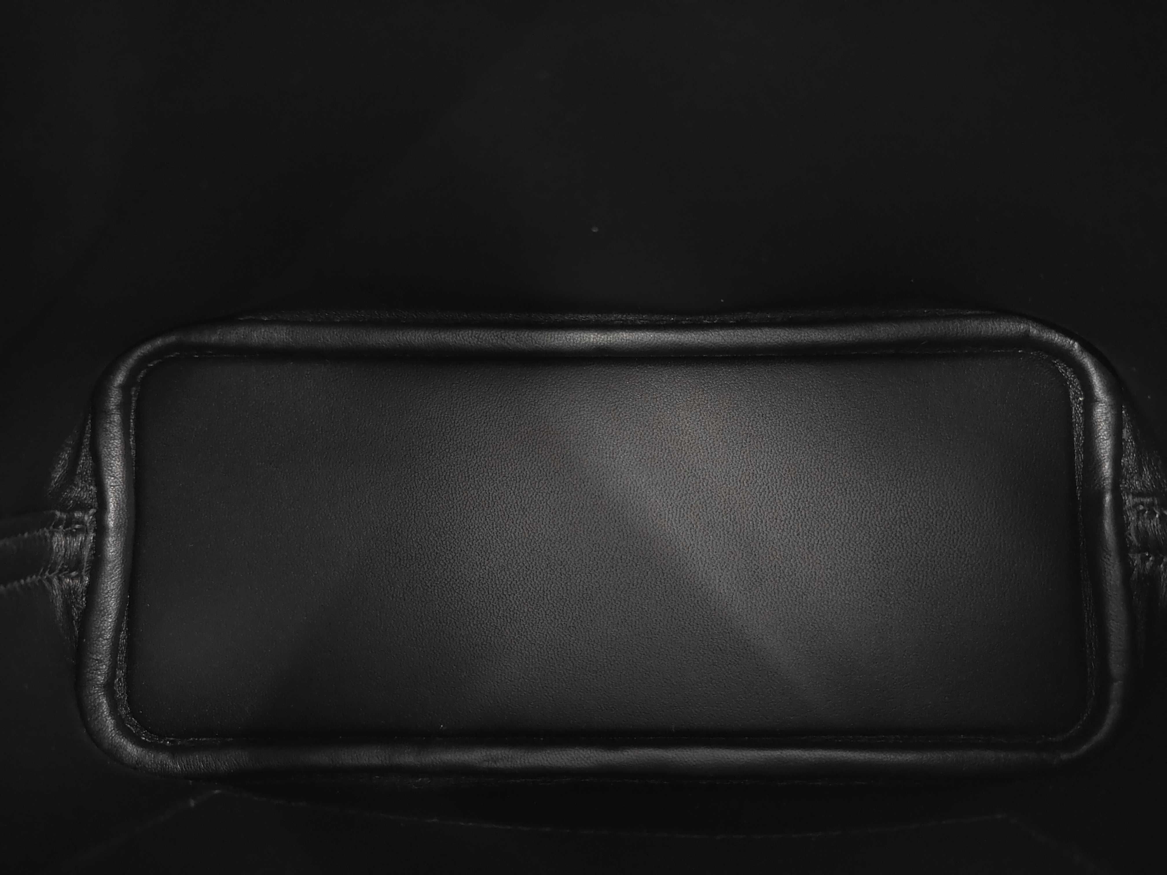 Bolide 1923 Mini Chevre Leather Handbag, Black with Gold Stamp and P Hardware — view 8