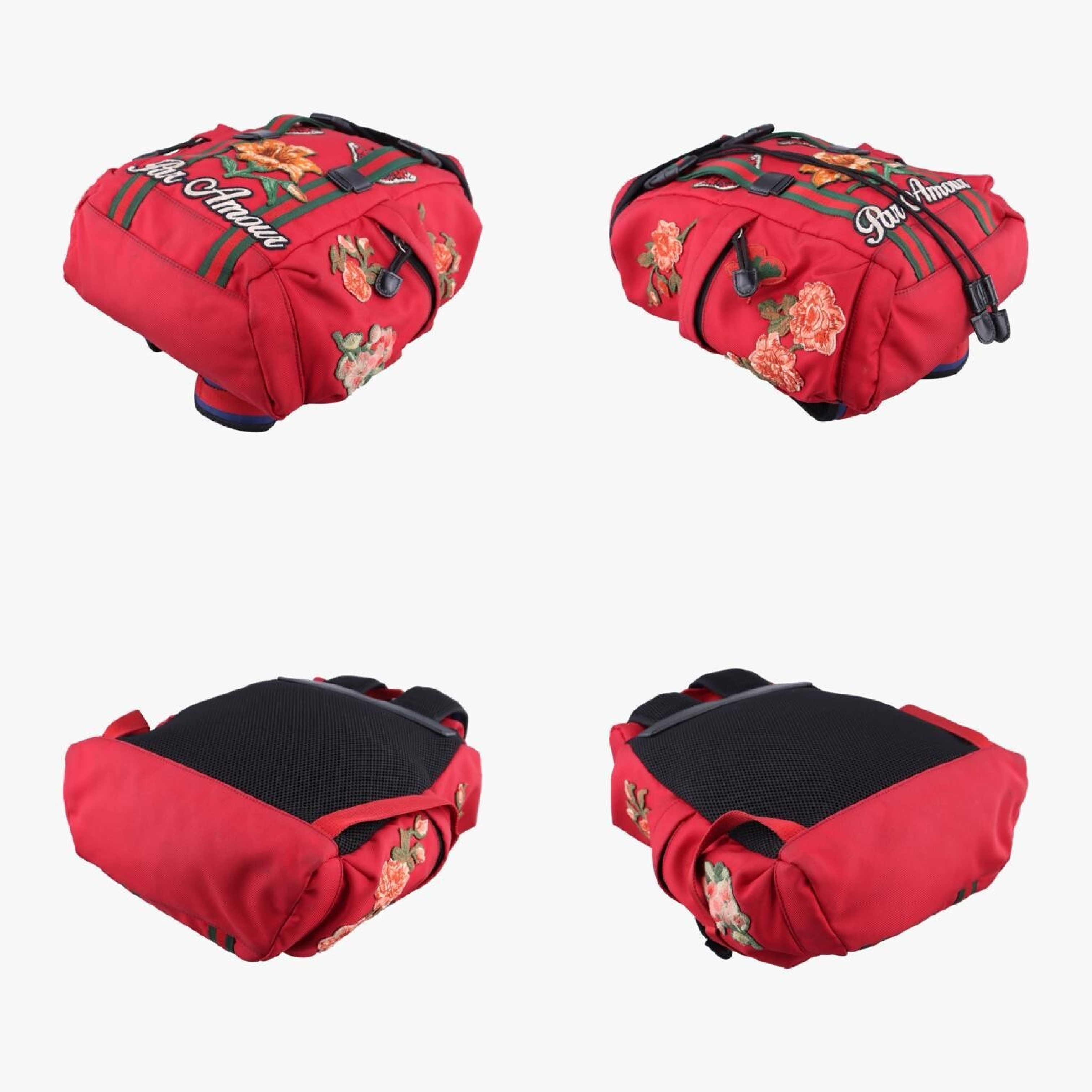 Techno Vintage Web Lavoure Pal Amour Embroidered Red Canvas Backpack 478327 E022661748 — view 4