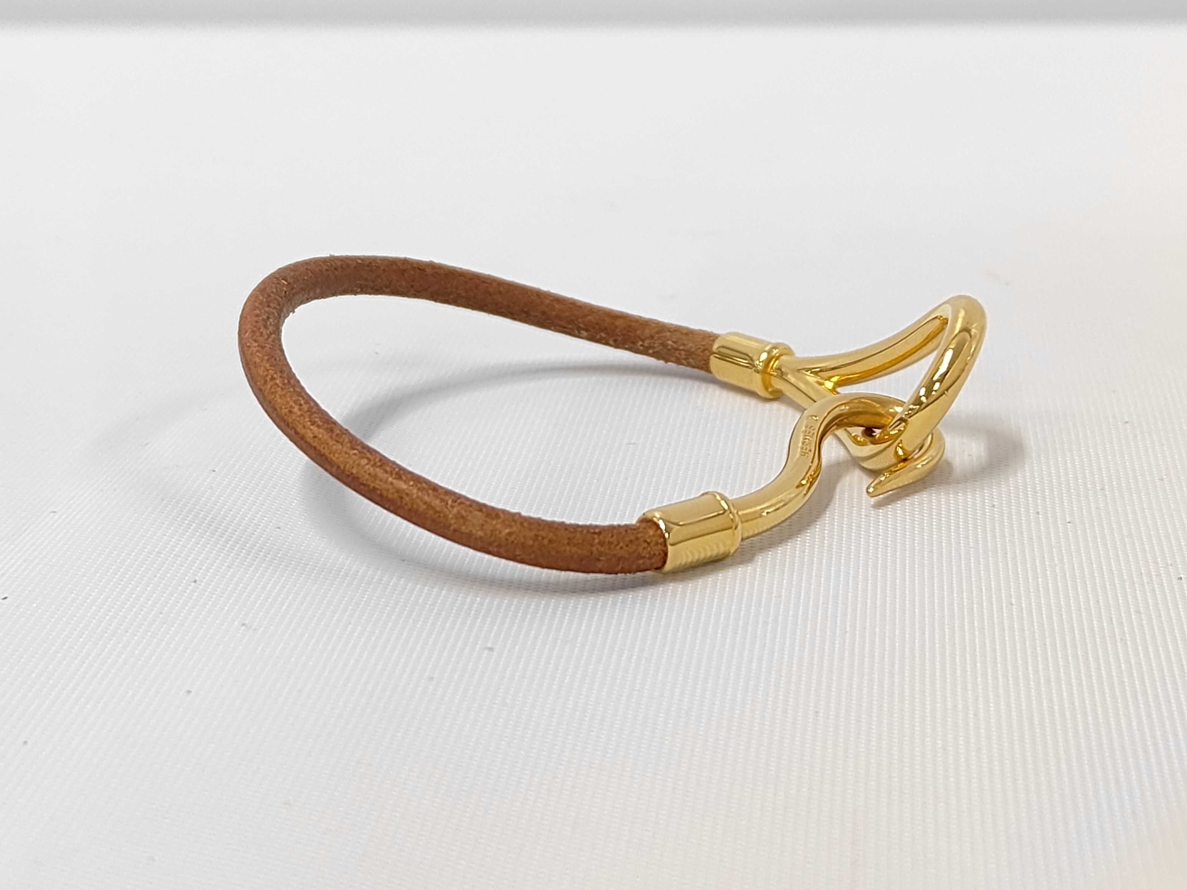 Jumbo Bracelet, Leather, Gold Hardware, Bracelet/Bangle — view 3