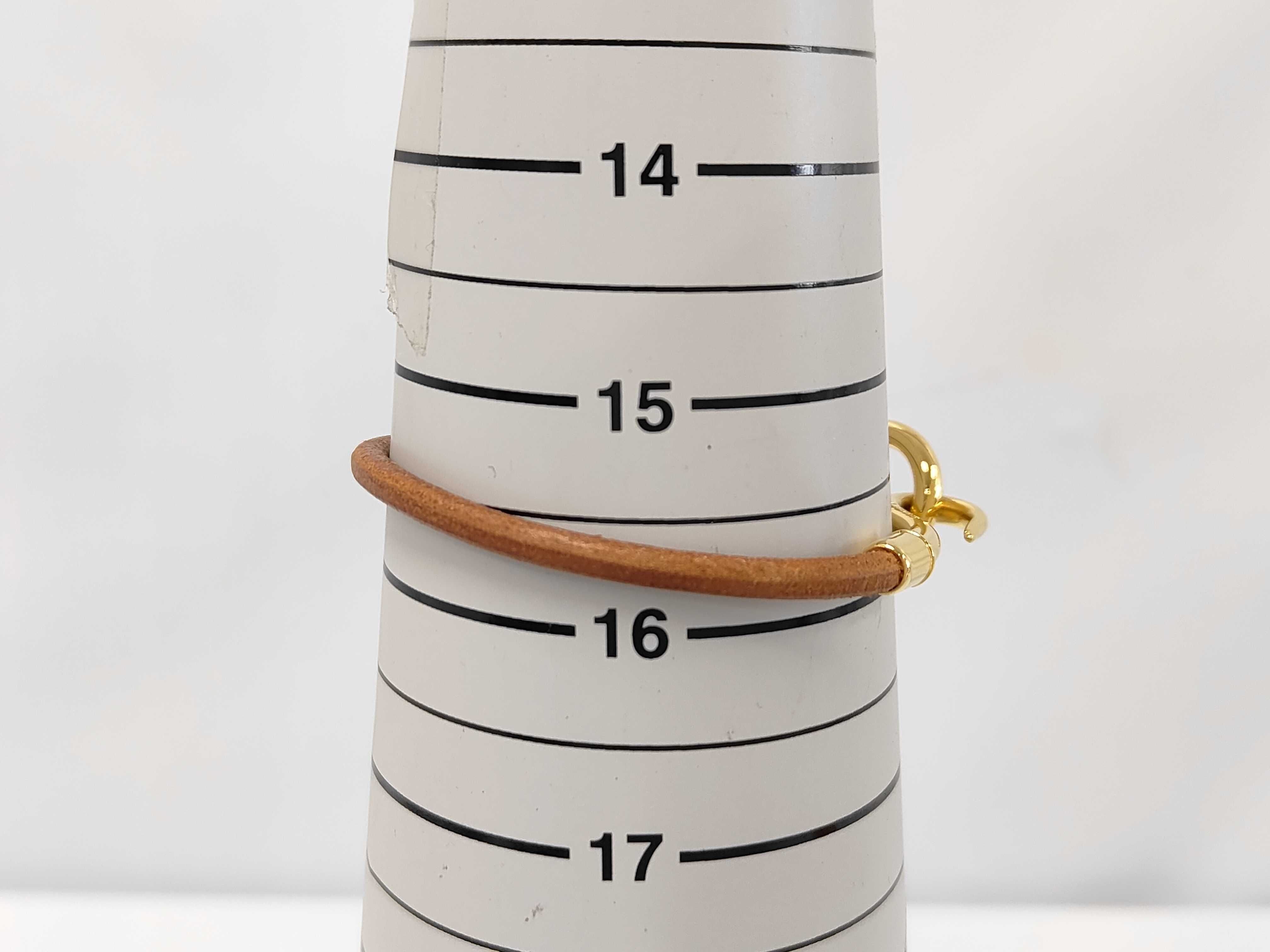 Jumbo Bracelet, Leather, Gold Hardware, Bracelet/Bangle — view 4