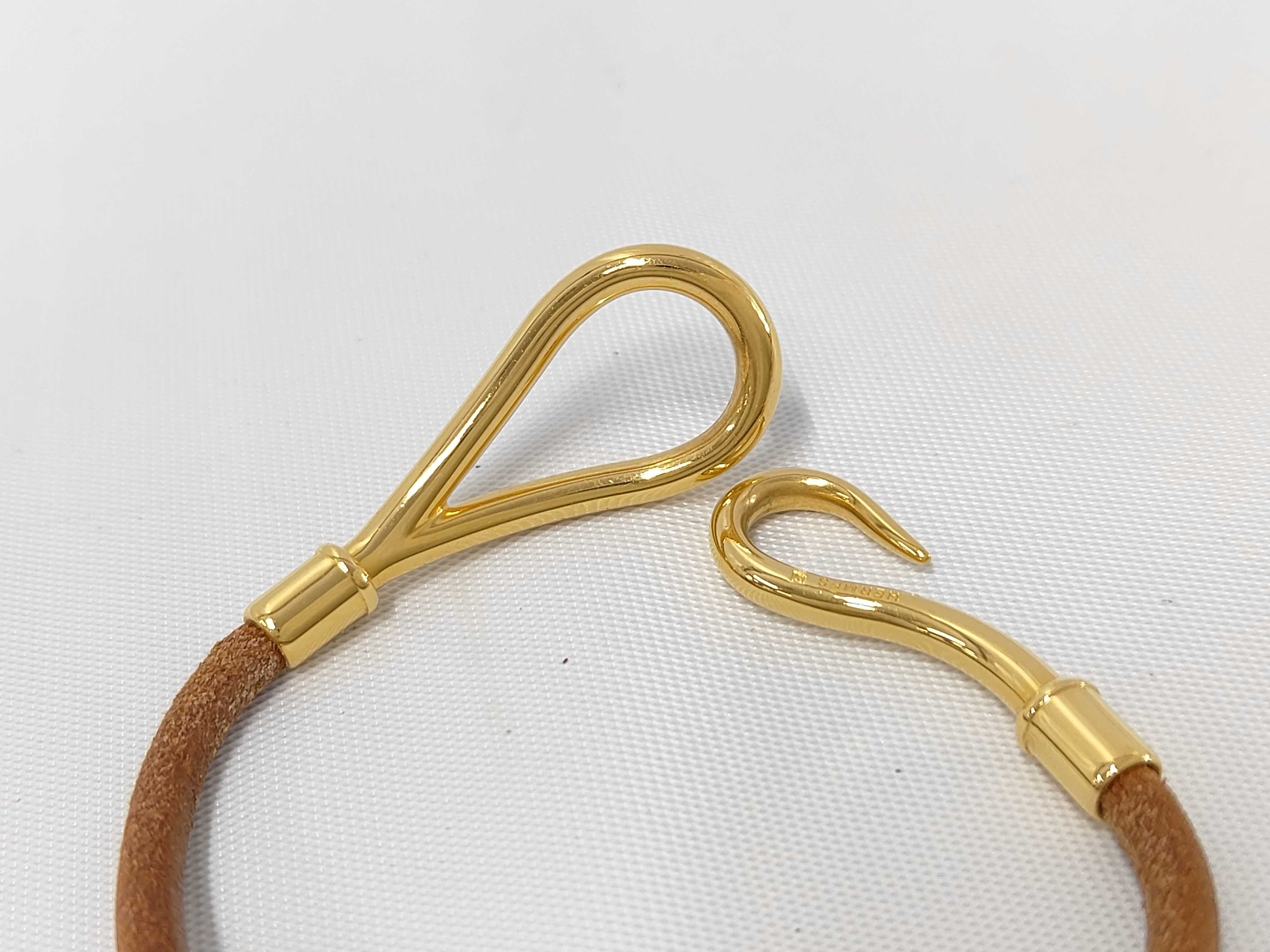 Jumbo Bracelet, Leather, Gold Hardware, Bracelet/Bangle — view 5