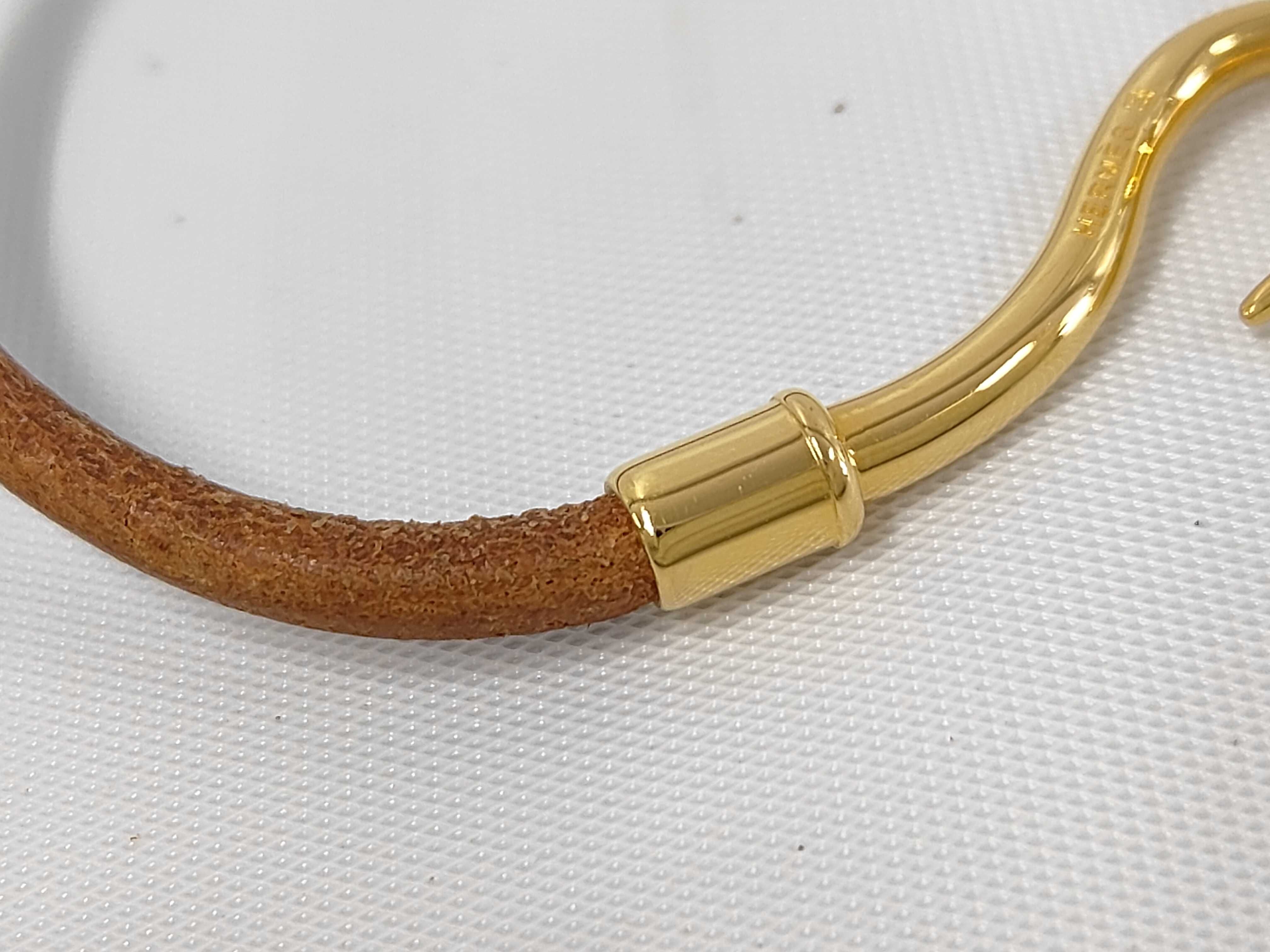 Jumbo Bracelet, Leather, Gold Hardware, Bracelet/Bangle — view 6