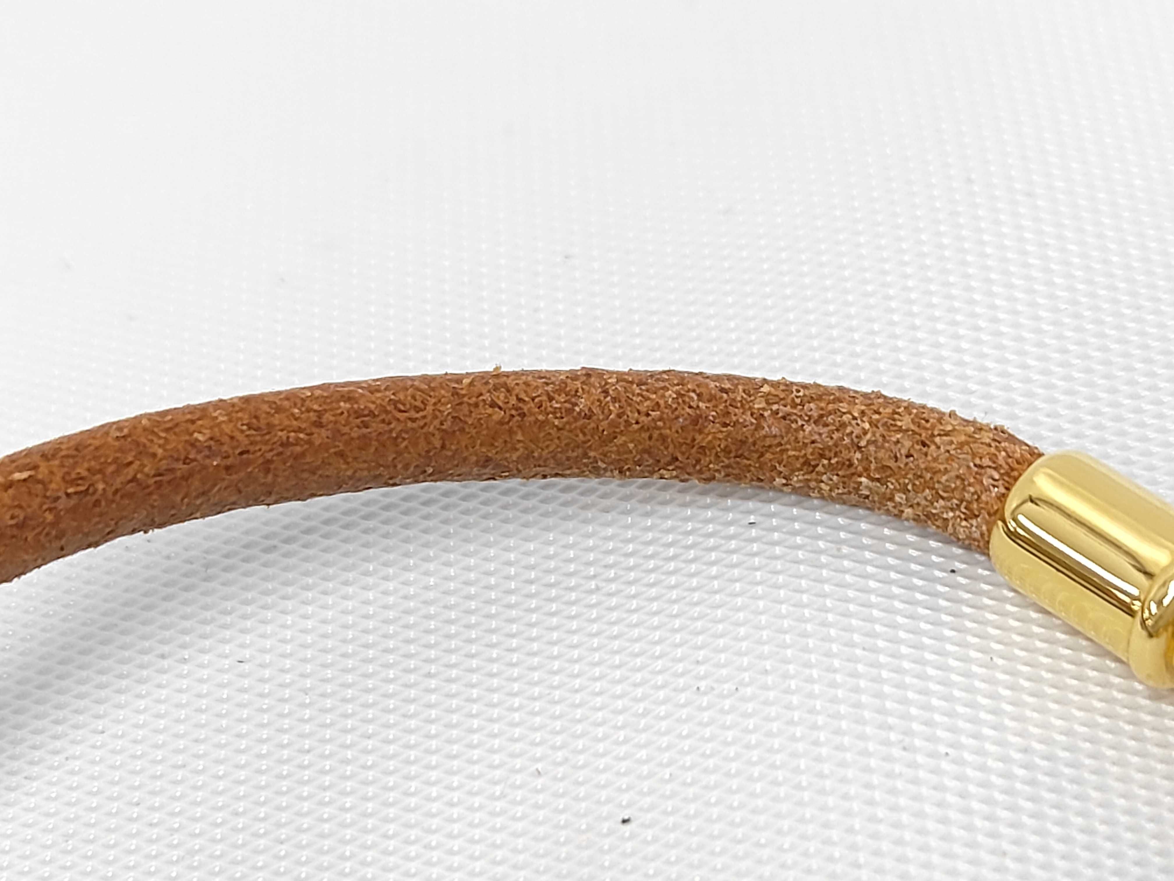 Jumbo Bracelet, Leather, Gold Hardware, Bracelet/Bangle — view 7