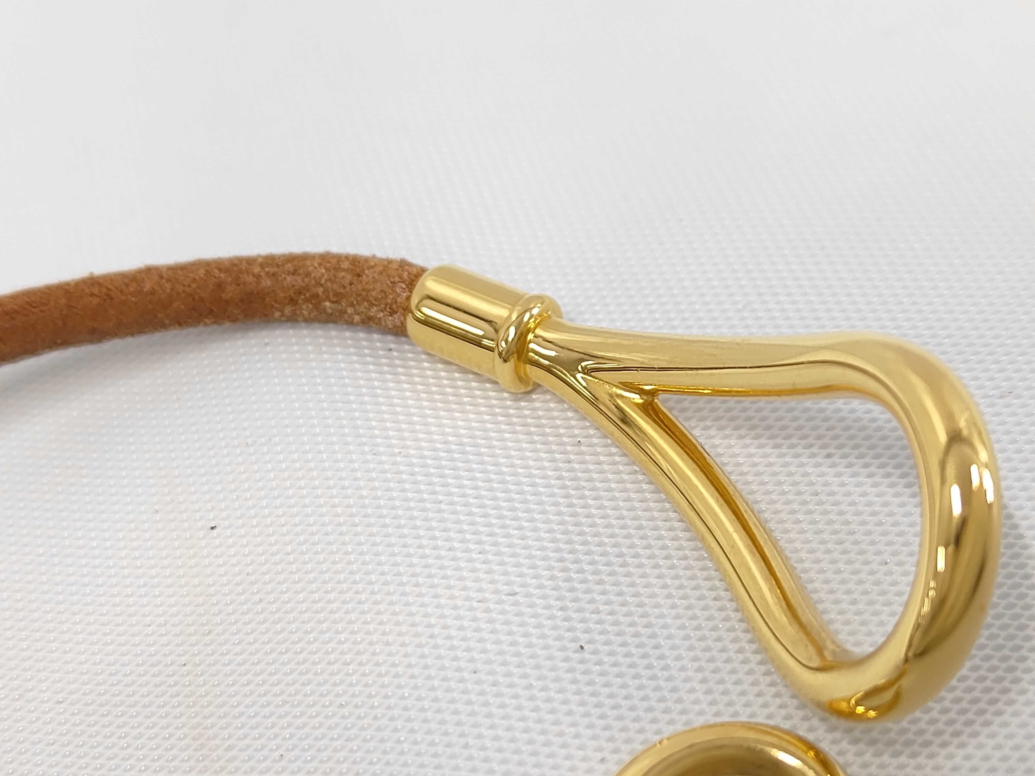 Jumbo Bracelet, Leather, Gold Hardware, Bracelet/Bangle — view 8