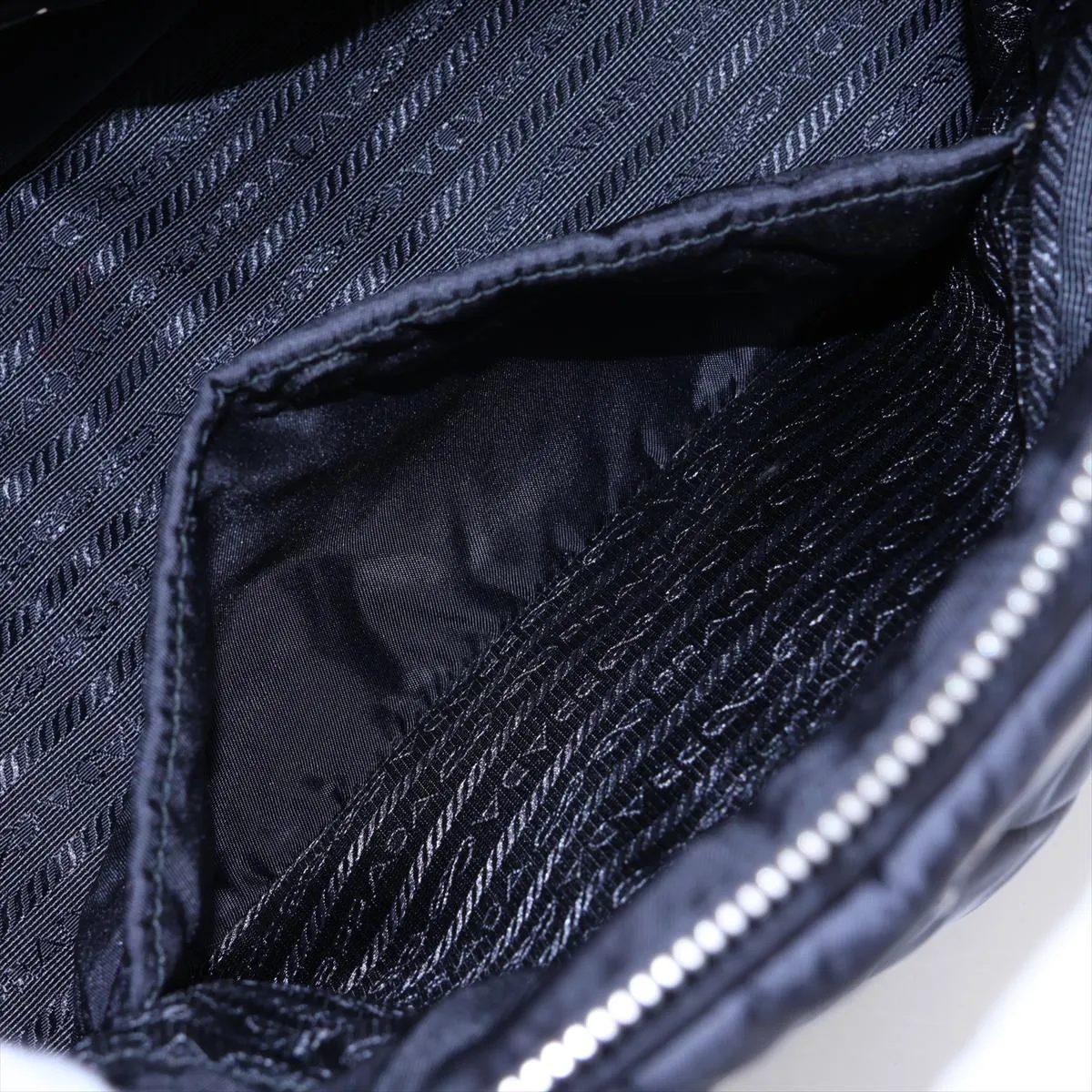 Tessuto Quilted Nylon x Leather 2-Way Handbag, Black — view 11