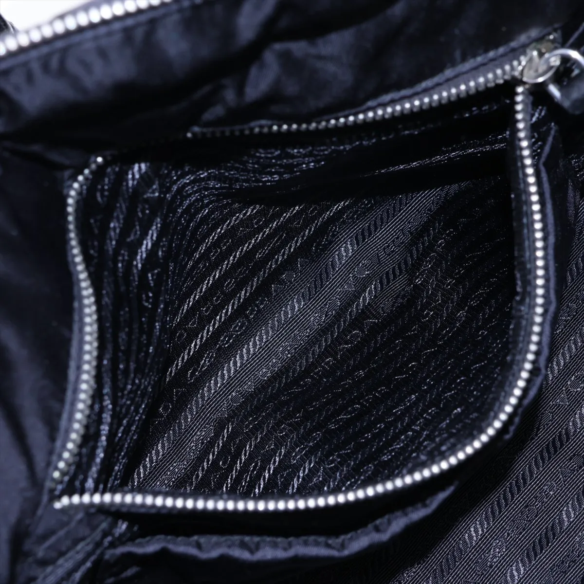 Tessuto Quilted Nylon x Leather 2-Way Handbag, Black — view 9
