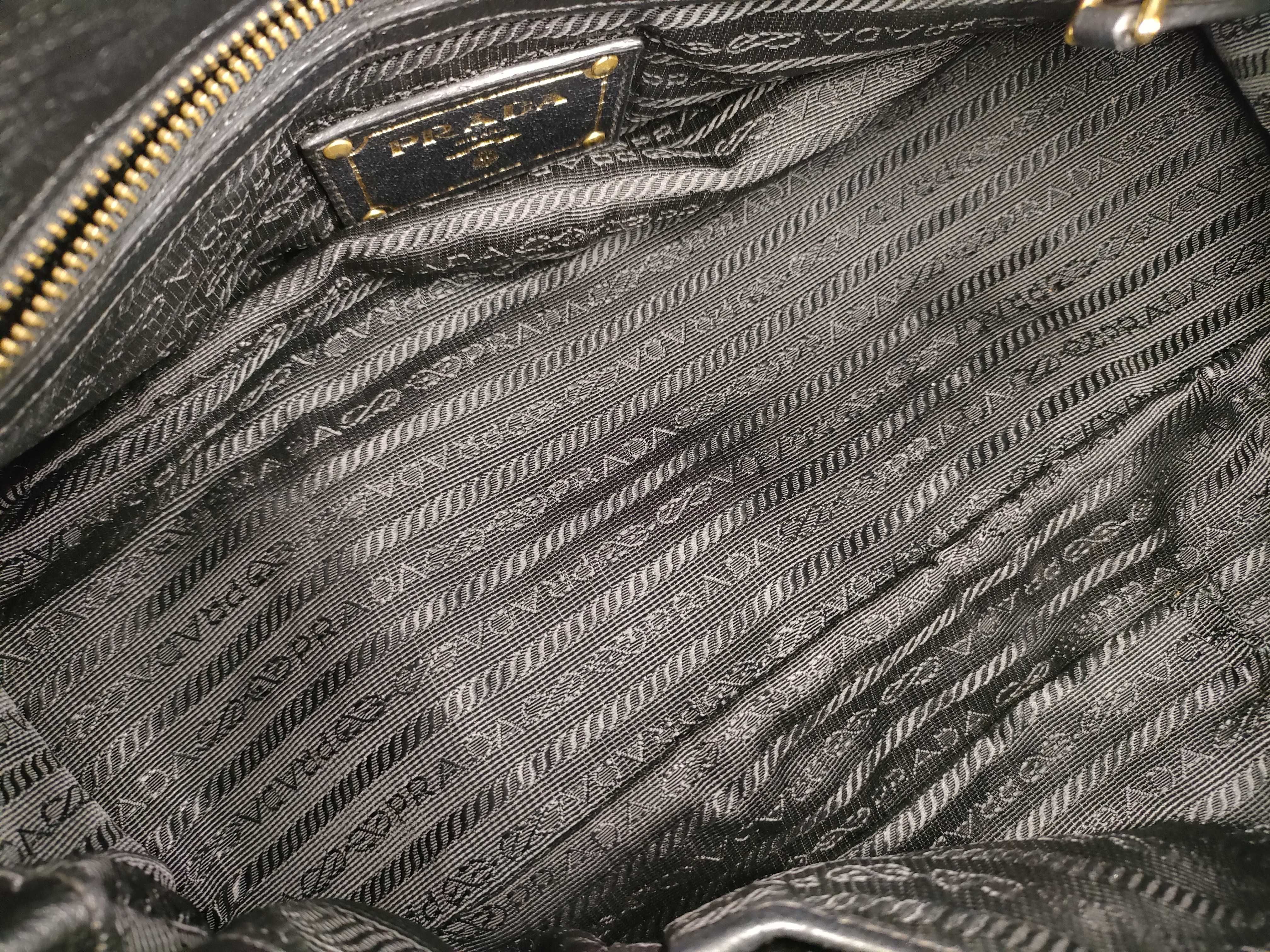 Nylon Prada Nylon Leather 2-way Shoulder Bag Black Serial Handbag — view 11