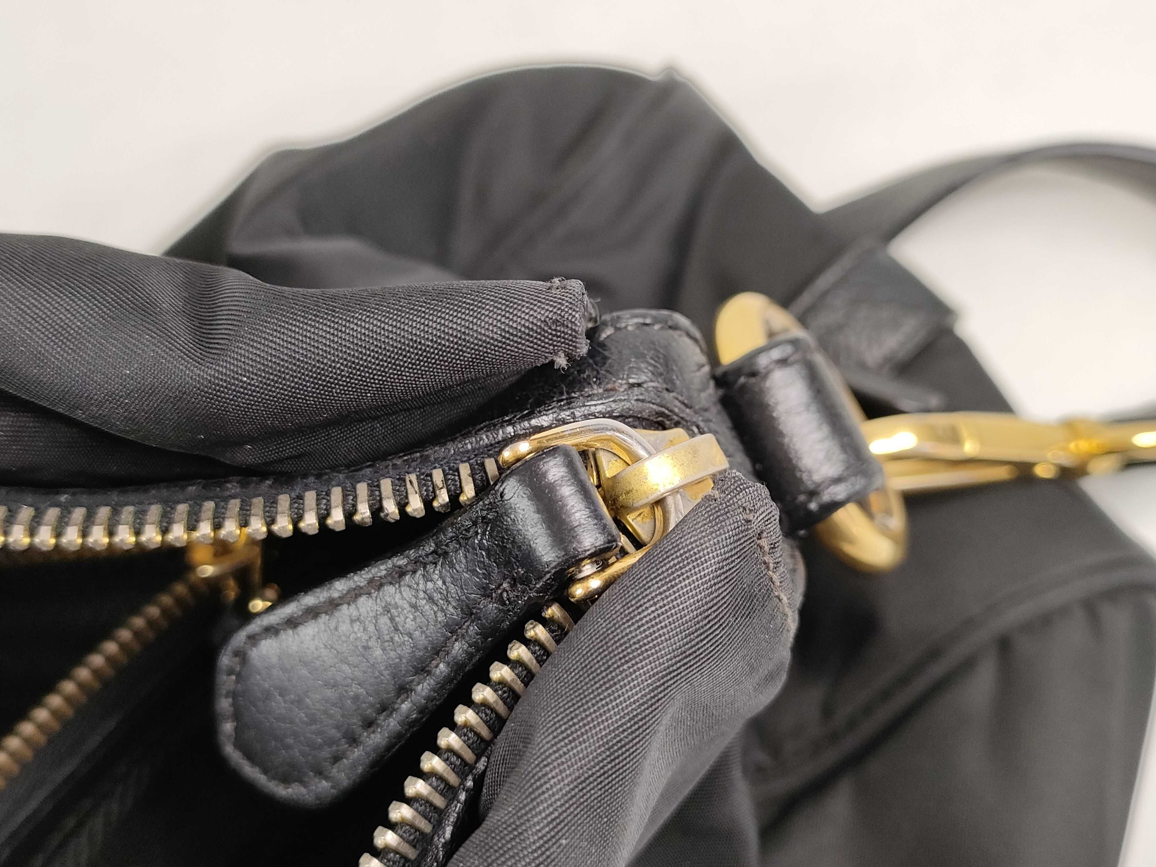 Nylon Prada Nylon Leather 2-way Shoulder Bag Black Serial Handbag — view 14