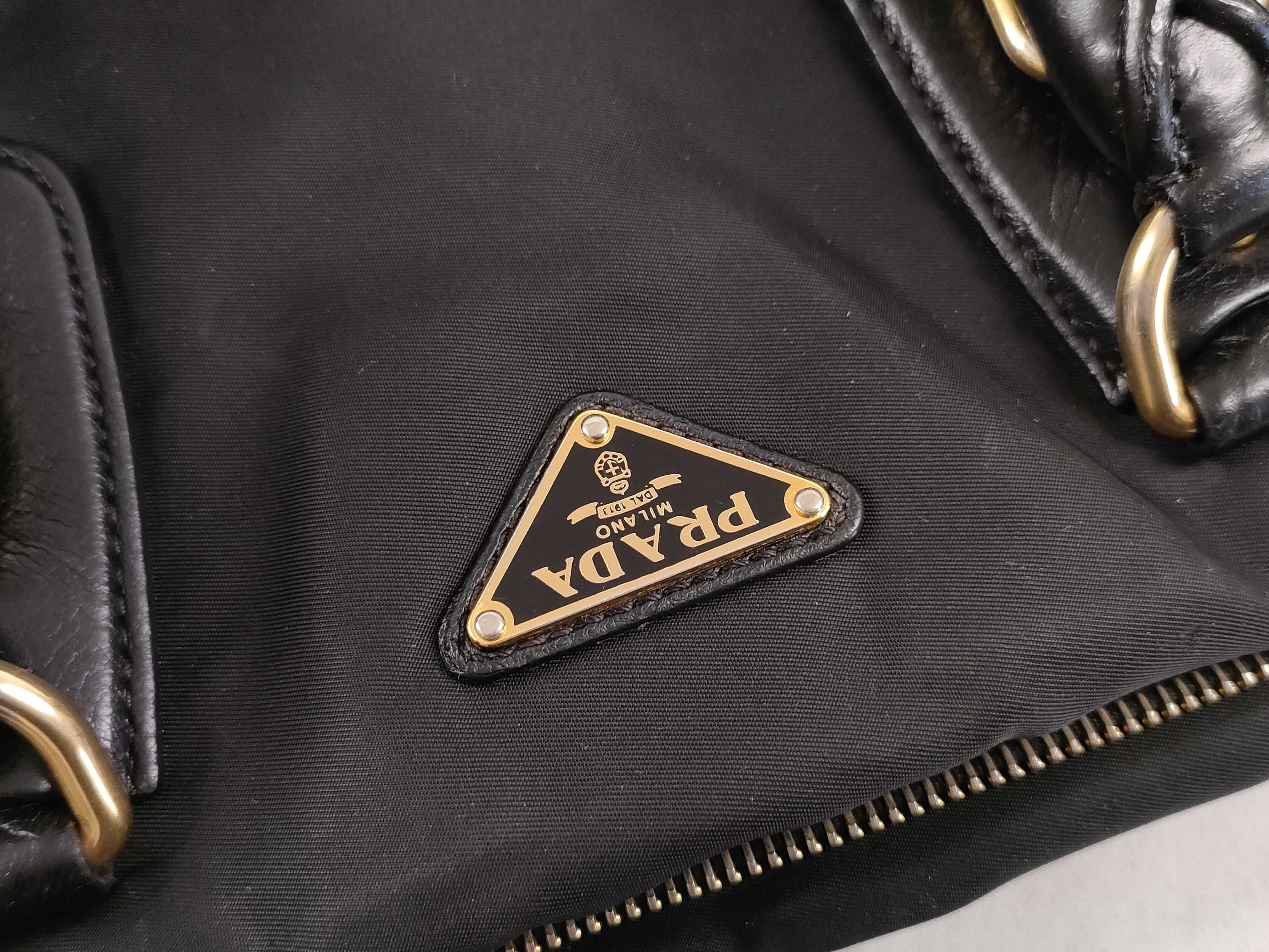 Nylon Prada Nylon Leather 2-way Shoulder Bag Black Serial Handbag — view 15