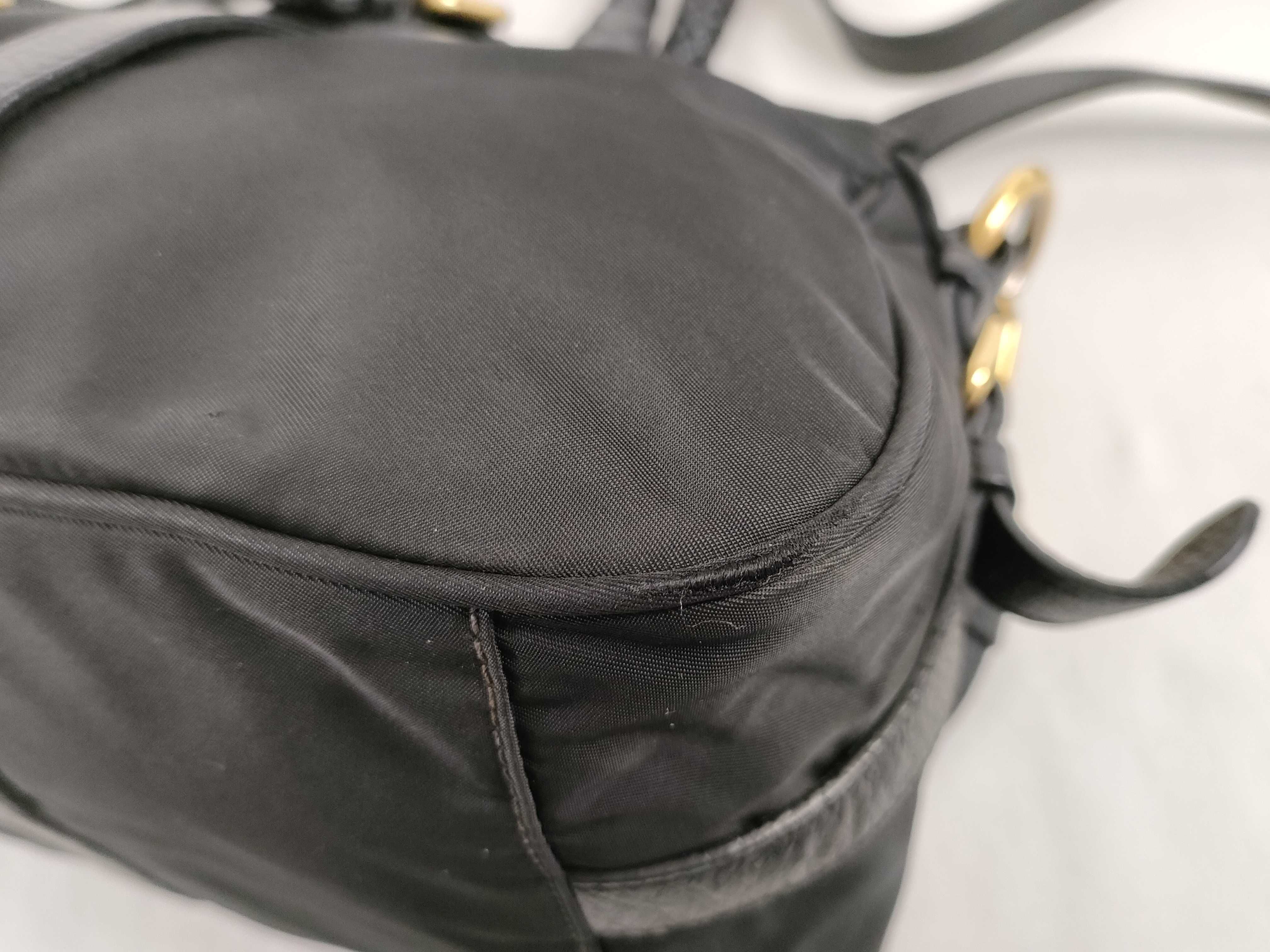 Nylon Prada Nylon Leather 2-way Shoulder Bag Black Serial Handbag — view 7