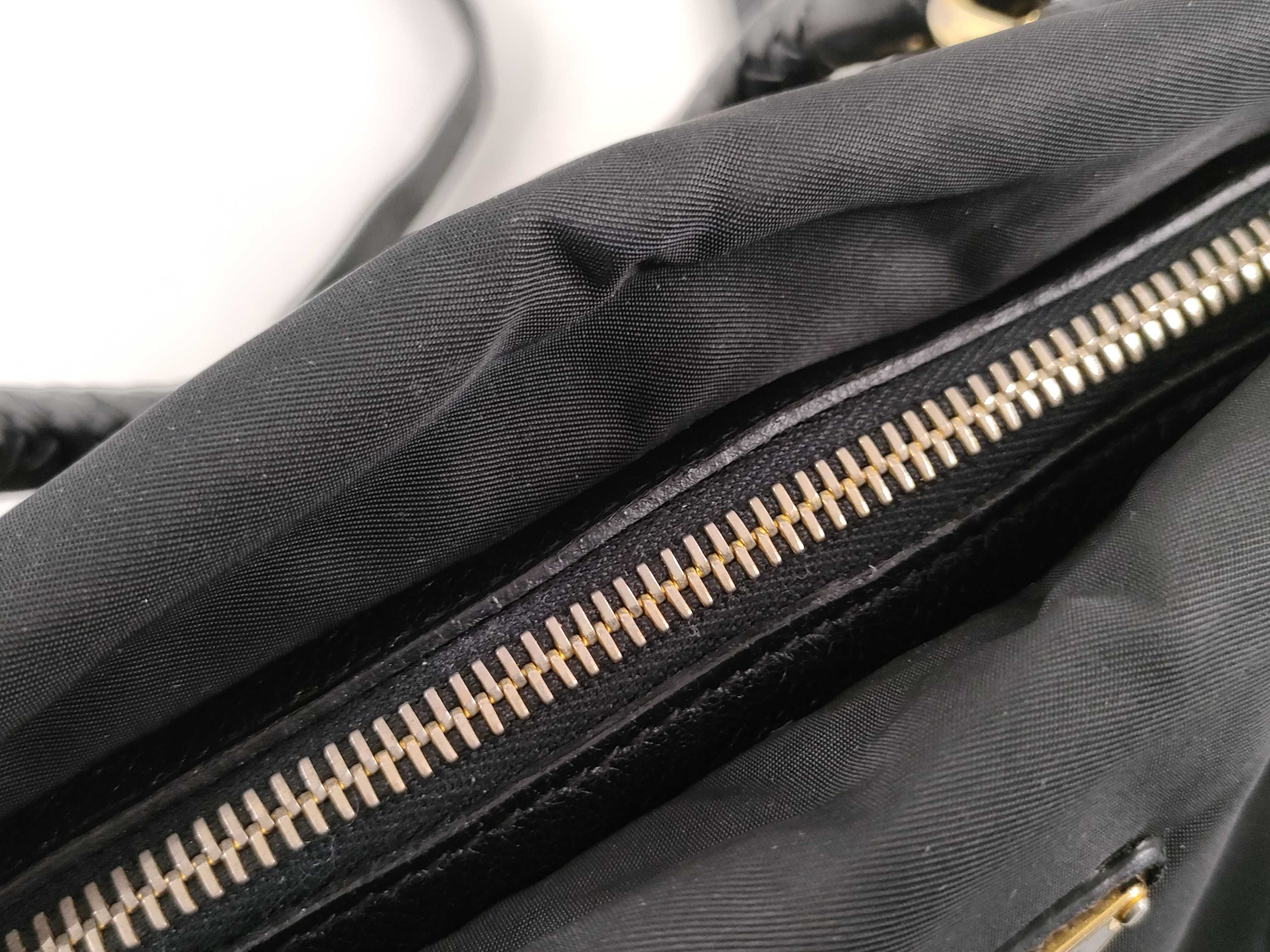 Nylon Prada Nylon Leather 2-way Shoulder Bag Black Serial Handbag — view 9