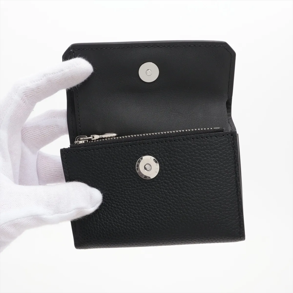 Millesime Leather Georges Wallet M25965 Black Compact Wallet (RFID detected) — view 3