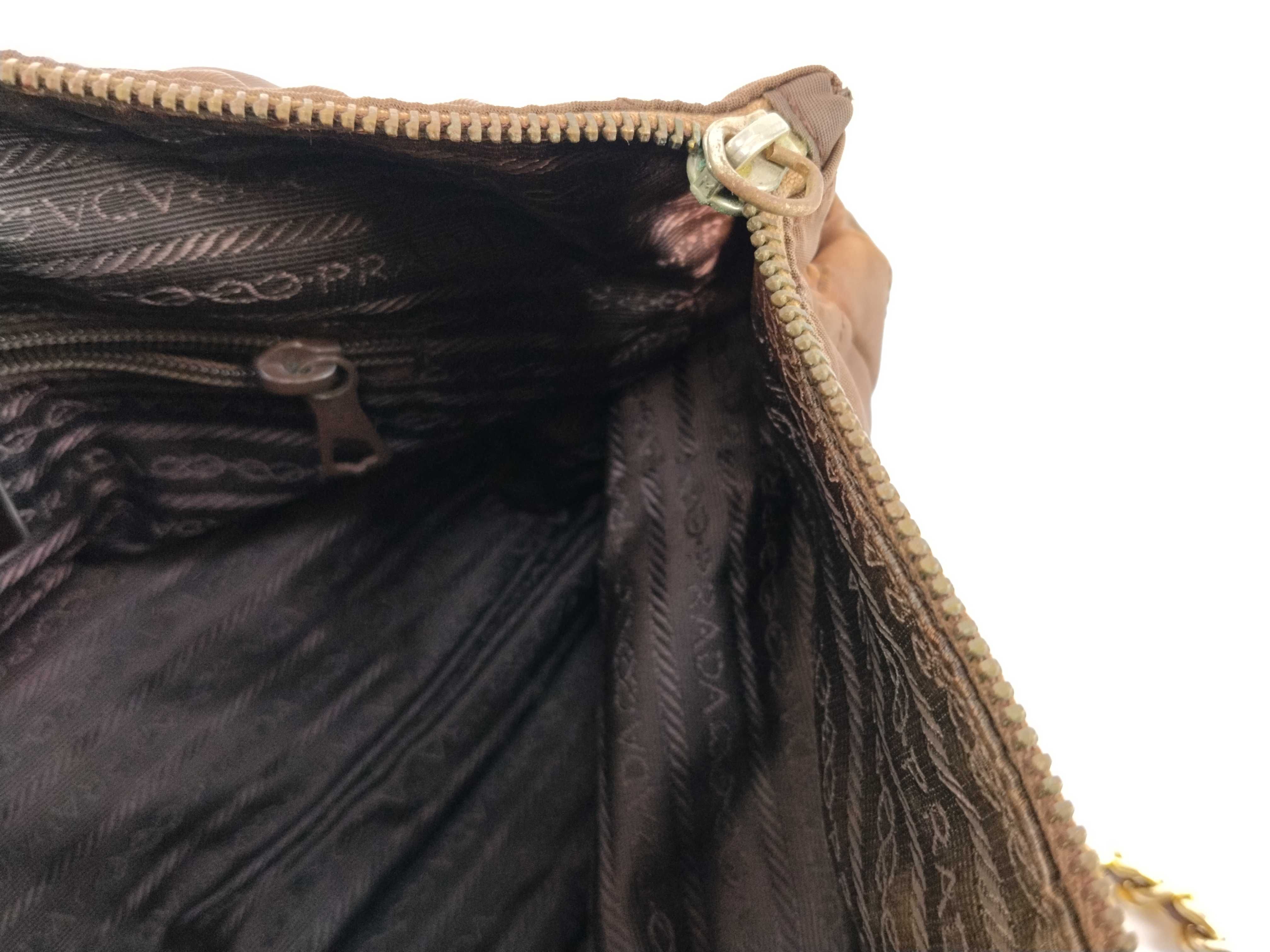 chain shoulder bag, quilted, brown. — view 9