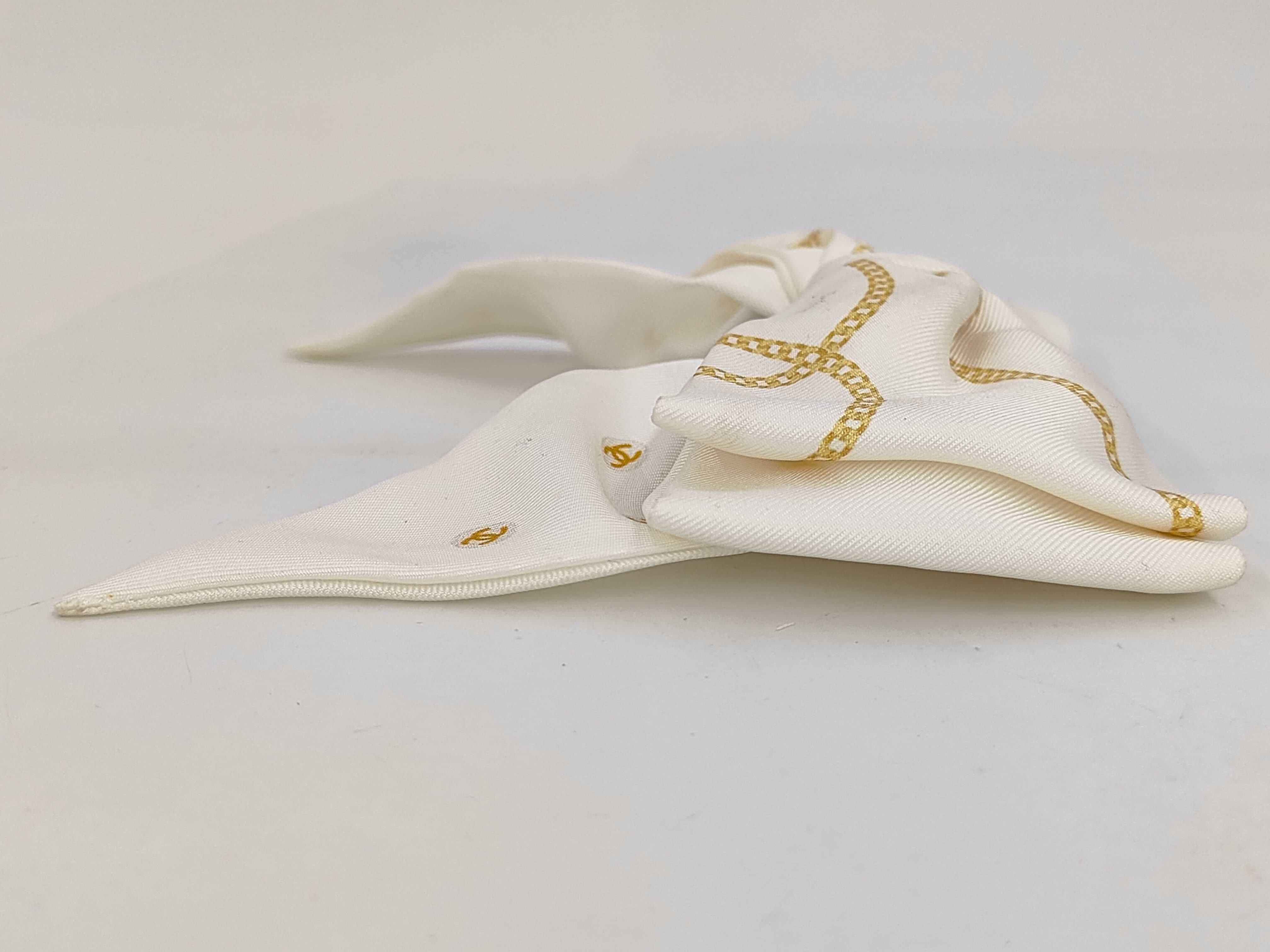 Barrette Ribbon White x Gold Coco Mark 25S Hair Accessory — view 3