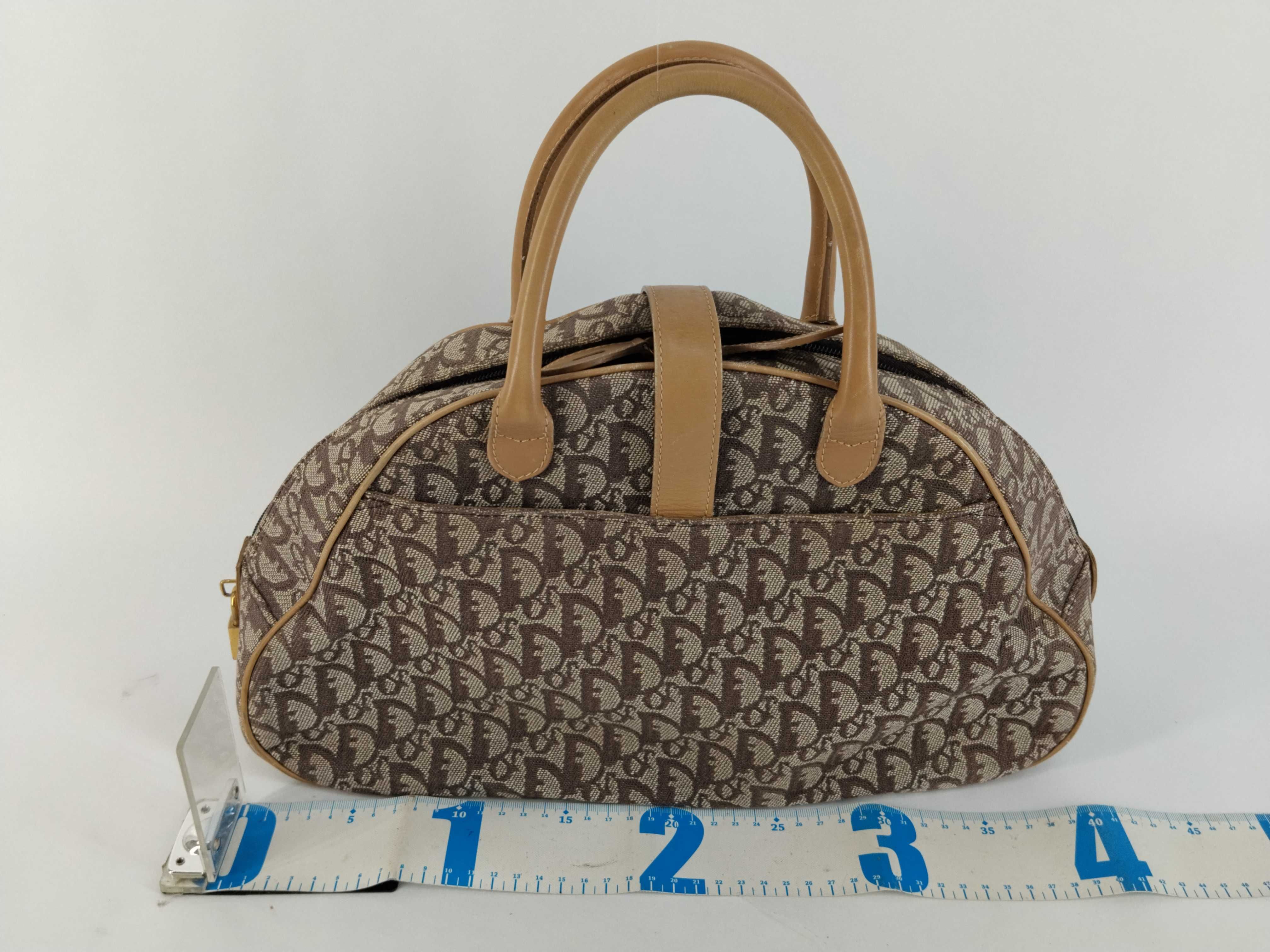 Trotter Double Saddle Canvas Brown Handbag — view 2