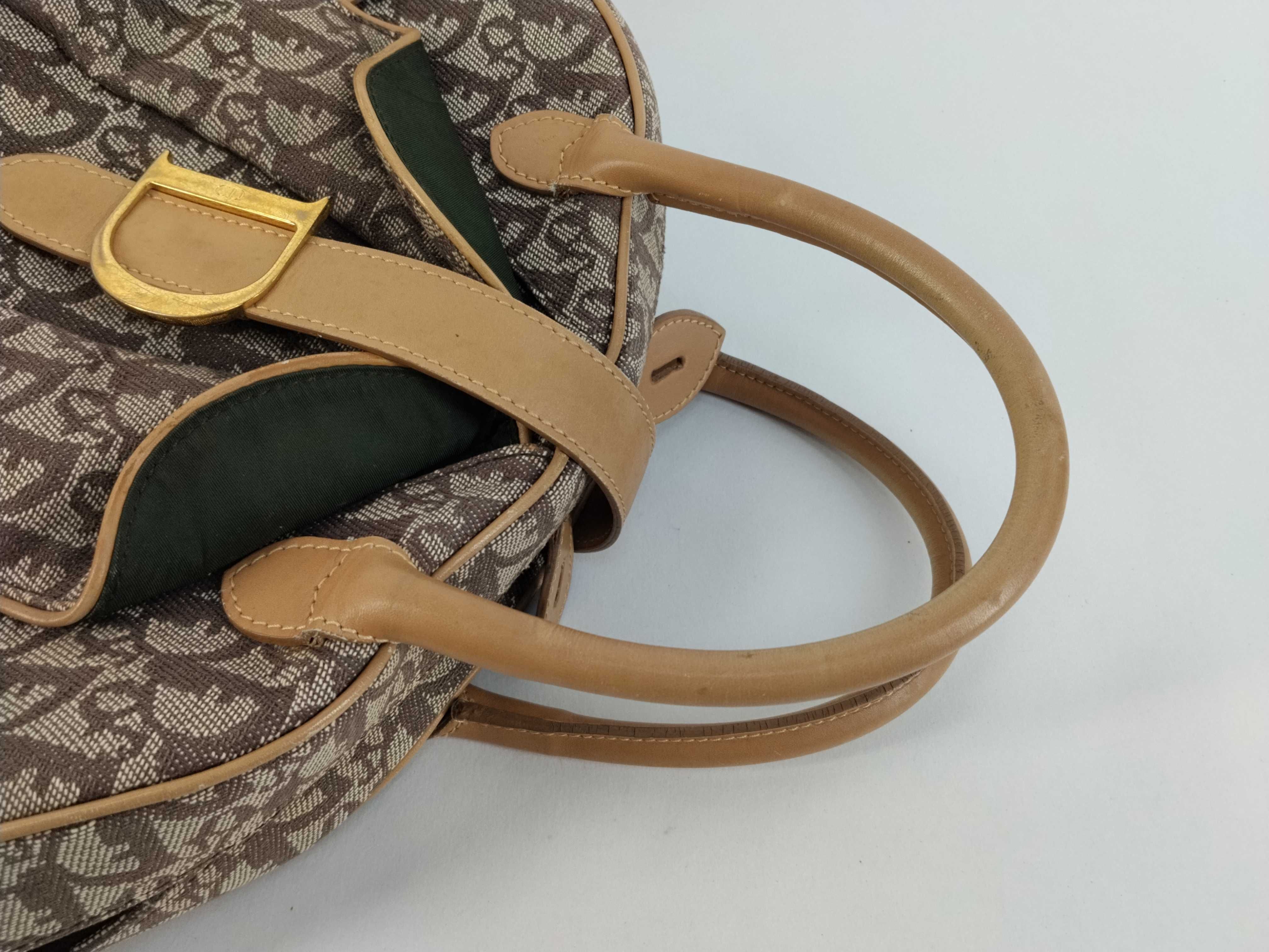 Trotter Double Saddle Canvas Brown Handbag — view 3