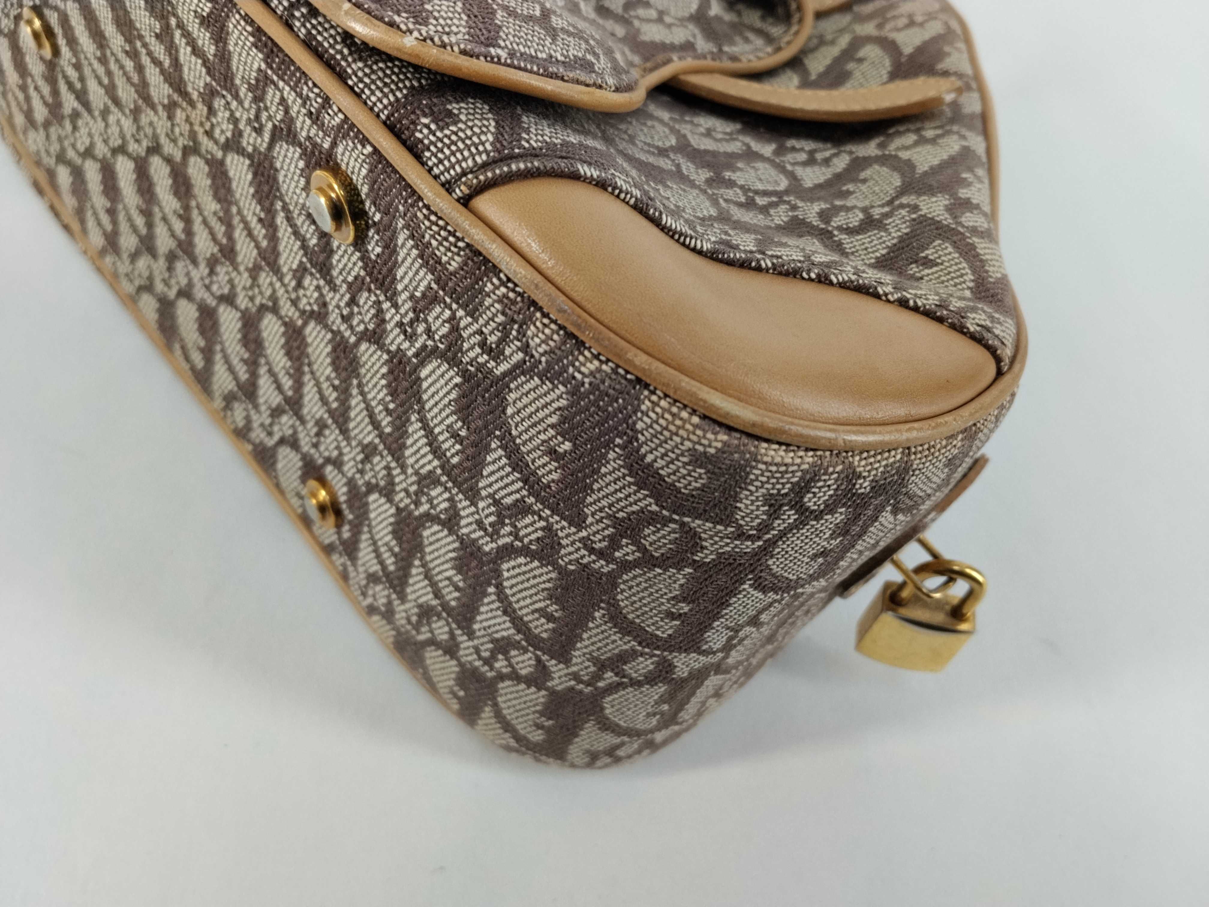 Trotter Double Saddle Canvas Brown Handbag — view 6