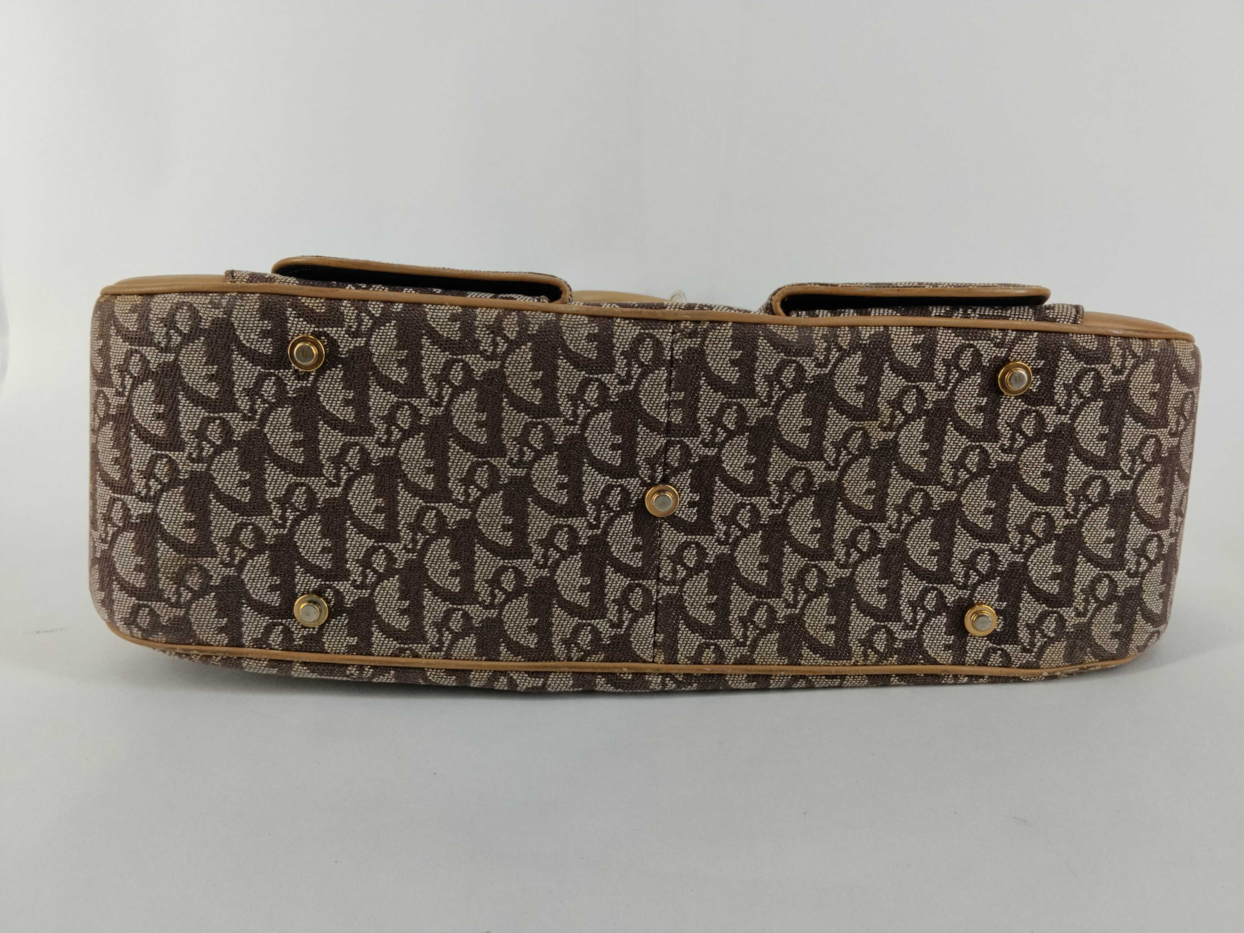Trotter Double Saddle Canvas Brown Handbag — view 7