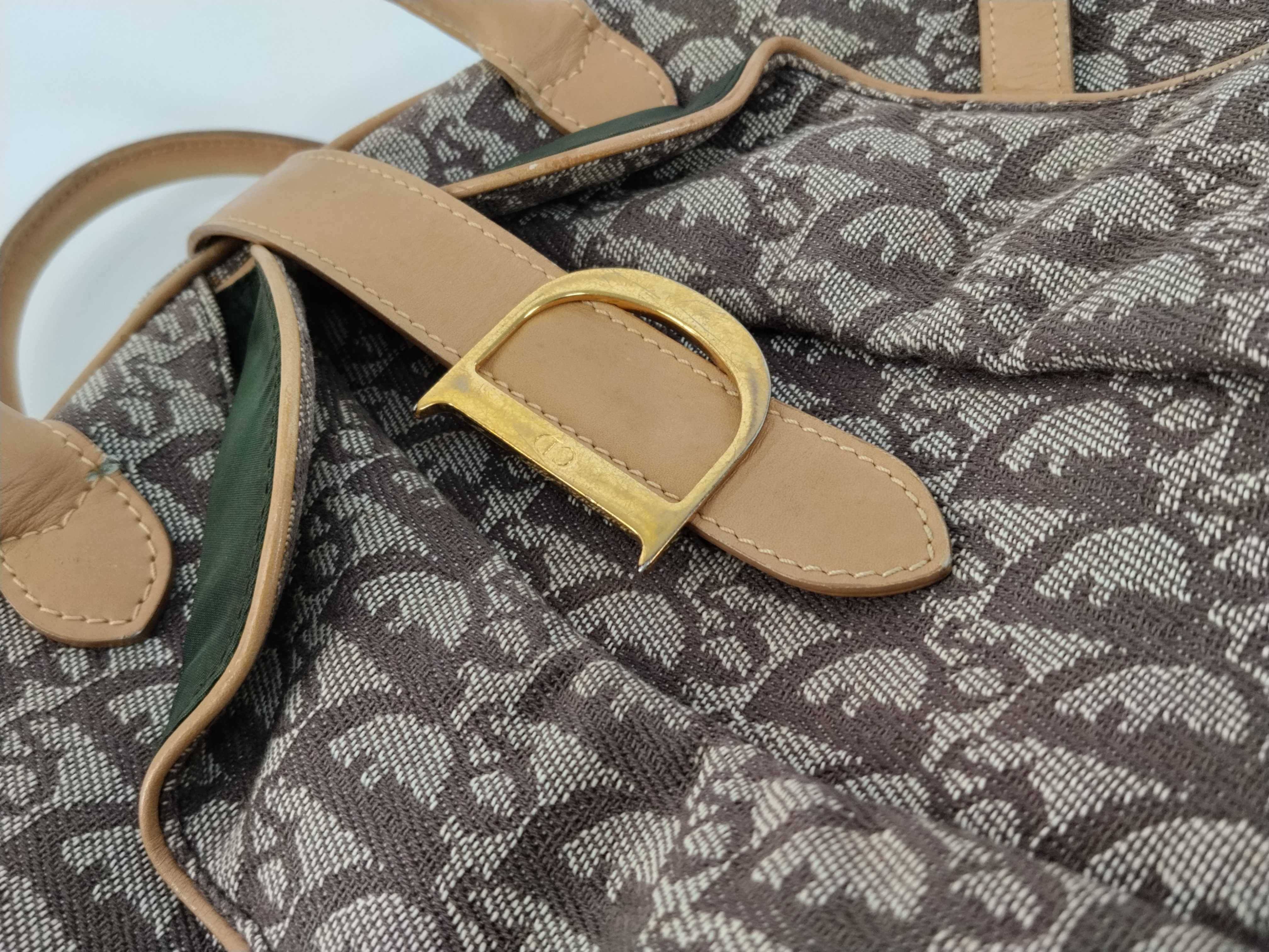 Trotter Double Saddle Canvas Brown Handbag — view 8