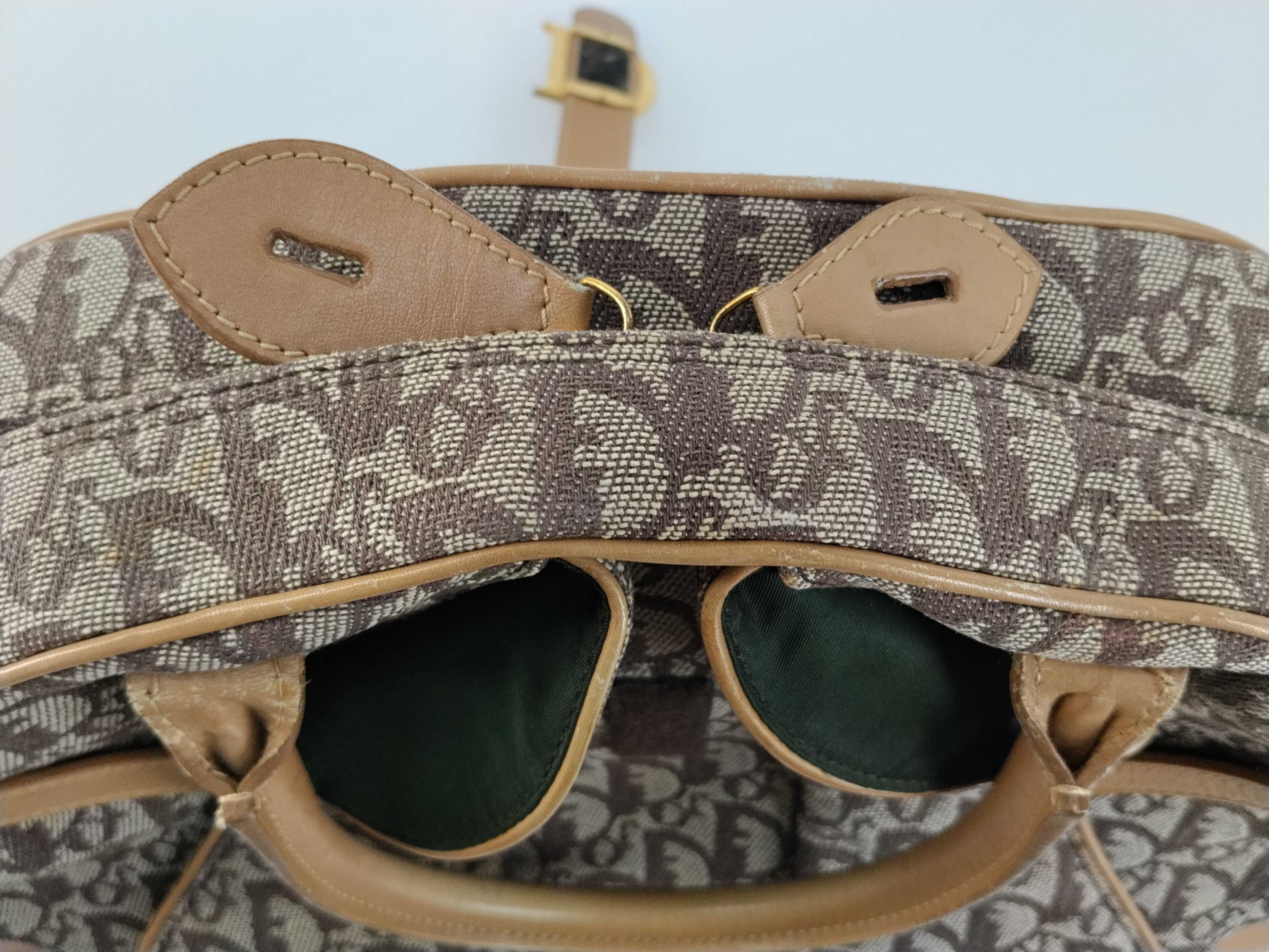 Trotter Double Saddle Canvas Brown Handbag — view 10