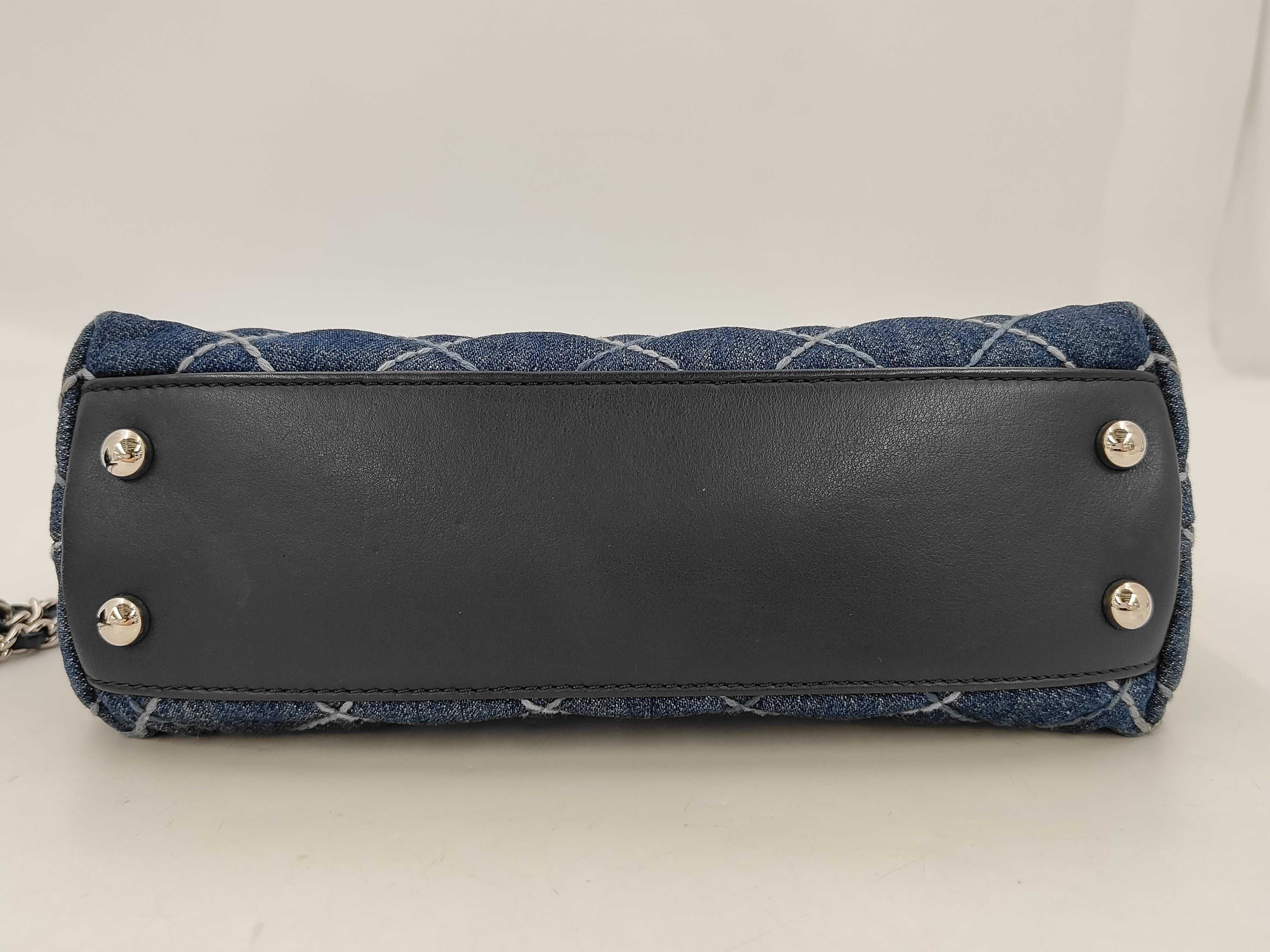Denim Coco Handle Matelassé Shoulder Bag. Includes dust bag, card, and stickers. Some protective film still present. — view 8