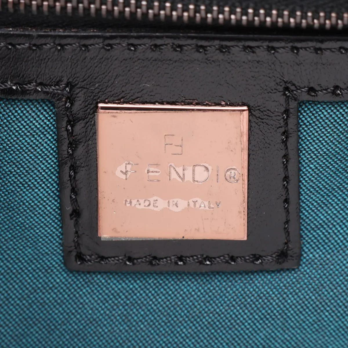 Corduroy x Leather Shoulder Bag, Black, 8BR020 — view 9