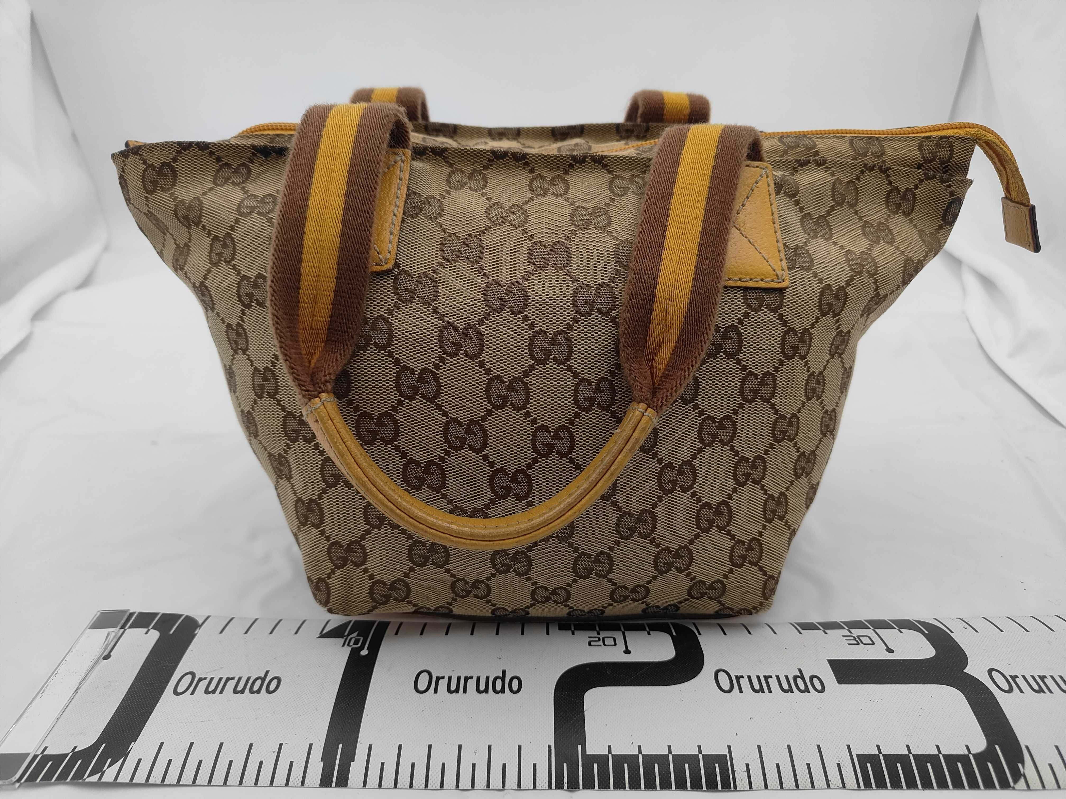 131228GG Canvas Handbag Leather Orange Handbag — view 2