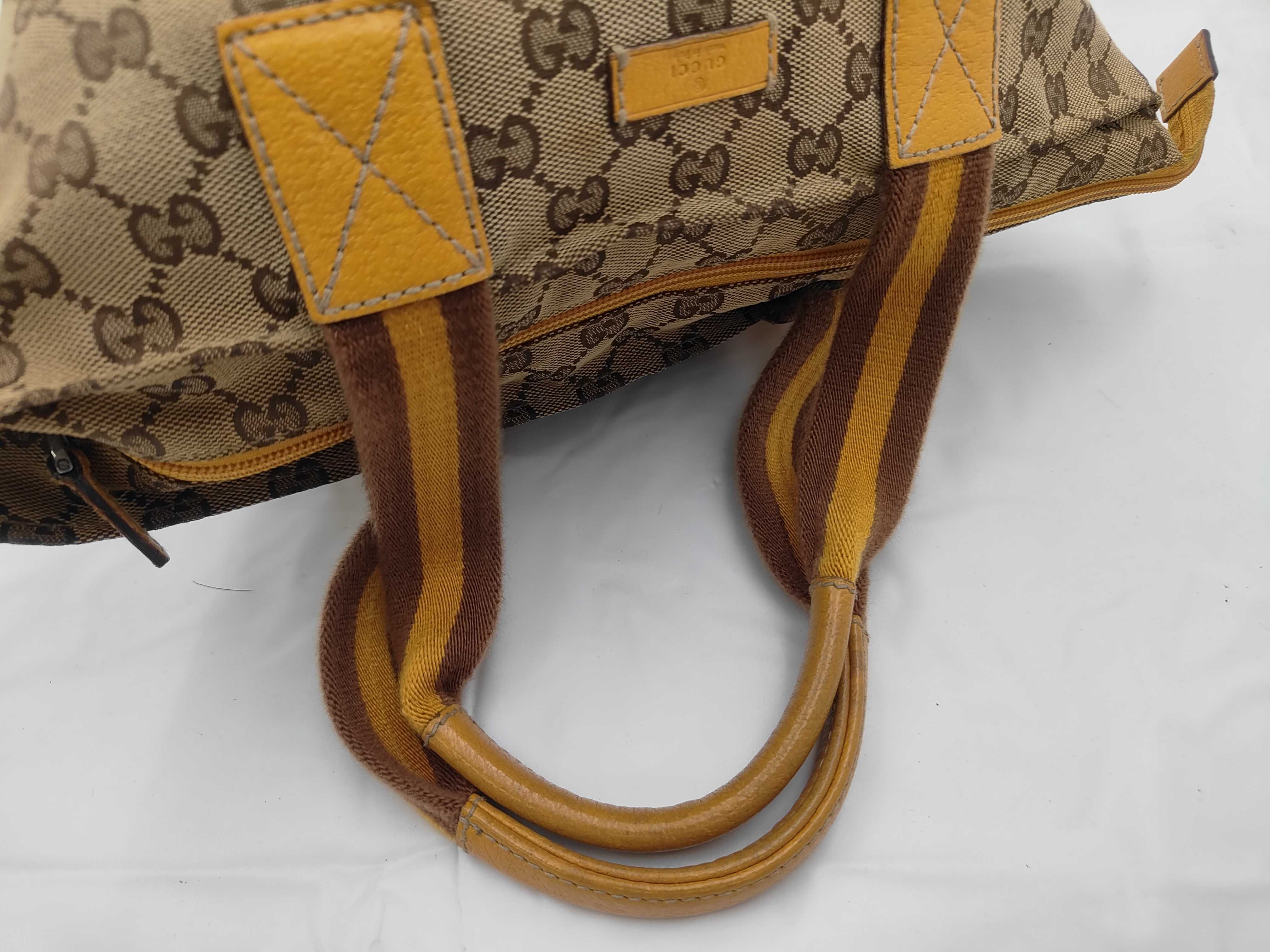 131228GG Canvas Handbag Leather Orange Handbag — view 3