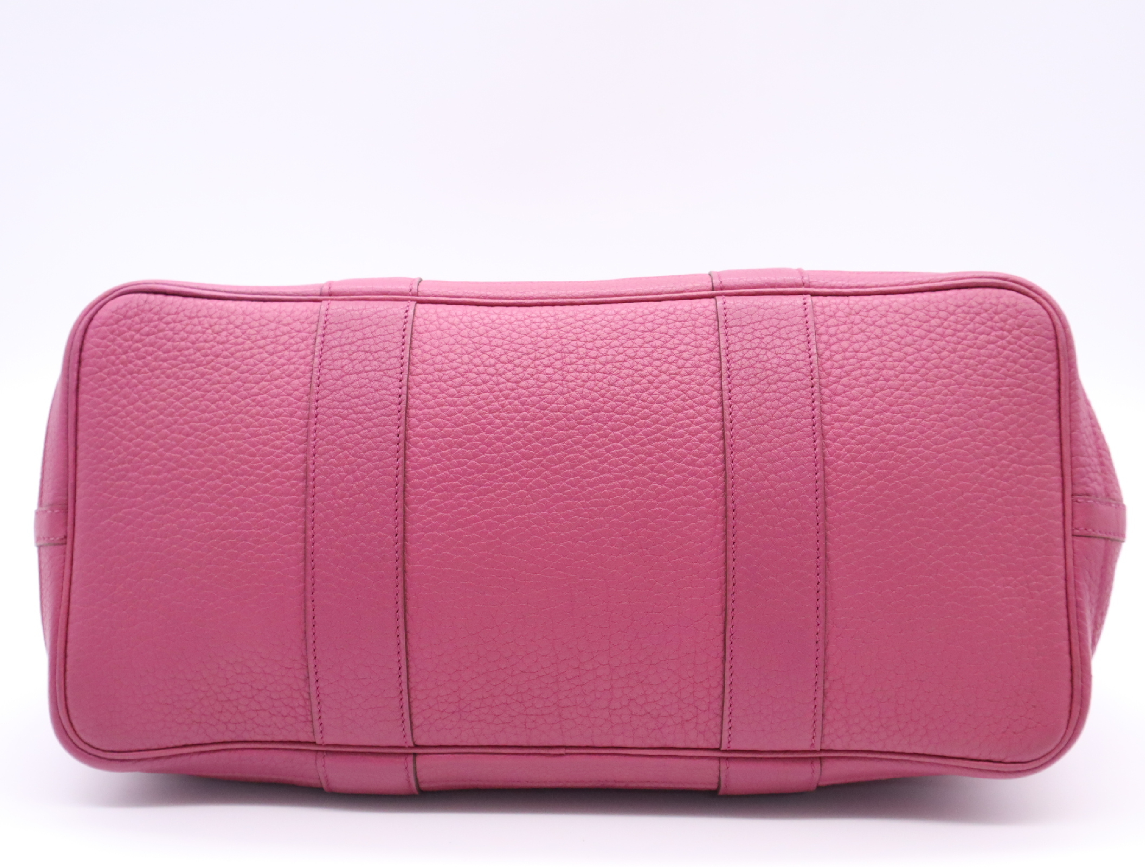 Leather Garden Party PM Tote Bag, Purple, P stamp, 2012. Tote bag. — view 4