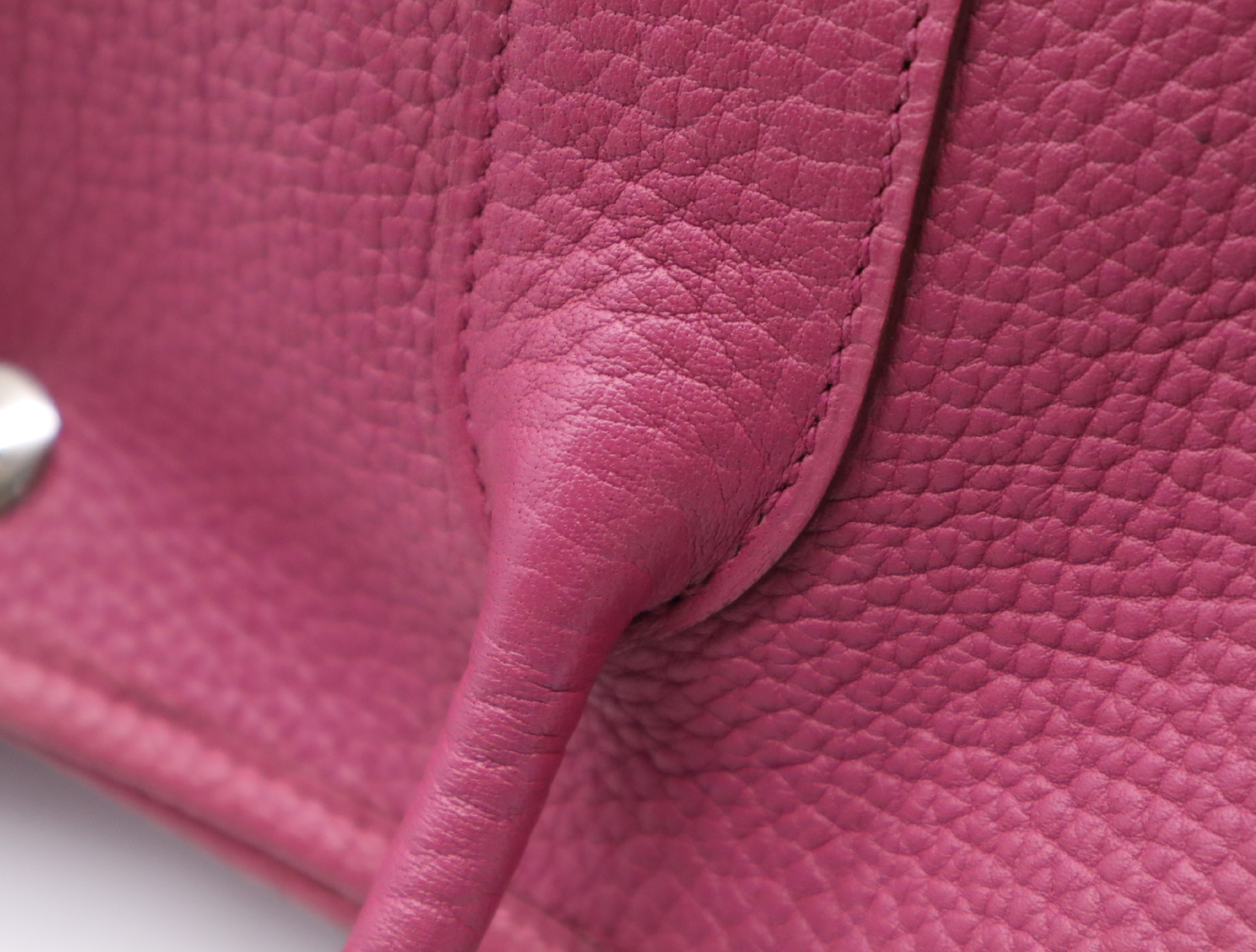 Leather Garden Party PM Tote Bag, Purple, P stamp, 2012. Tote bag. — view 10