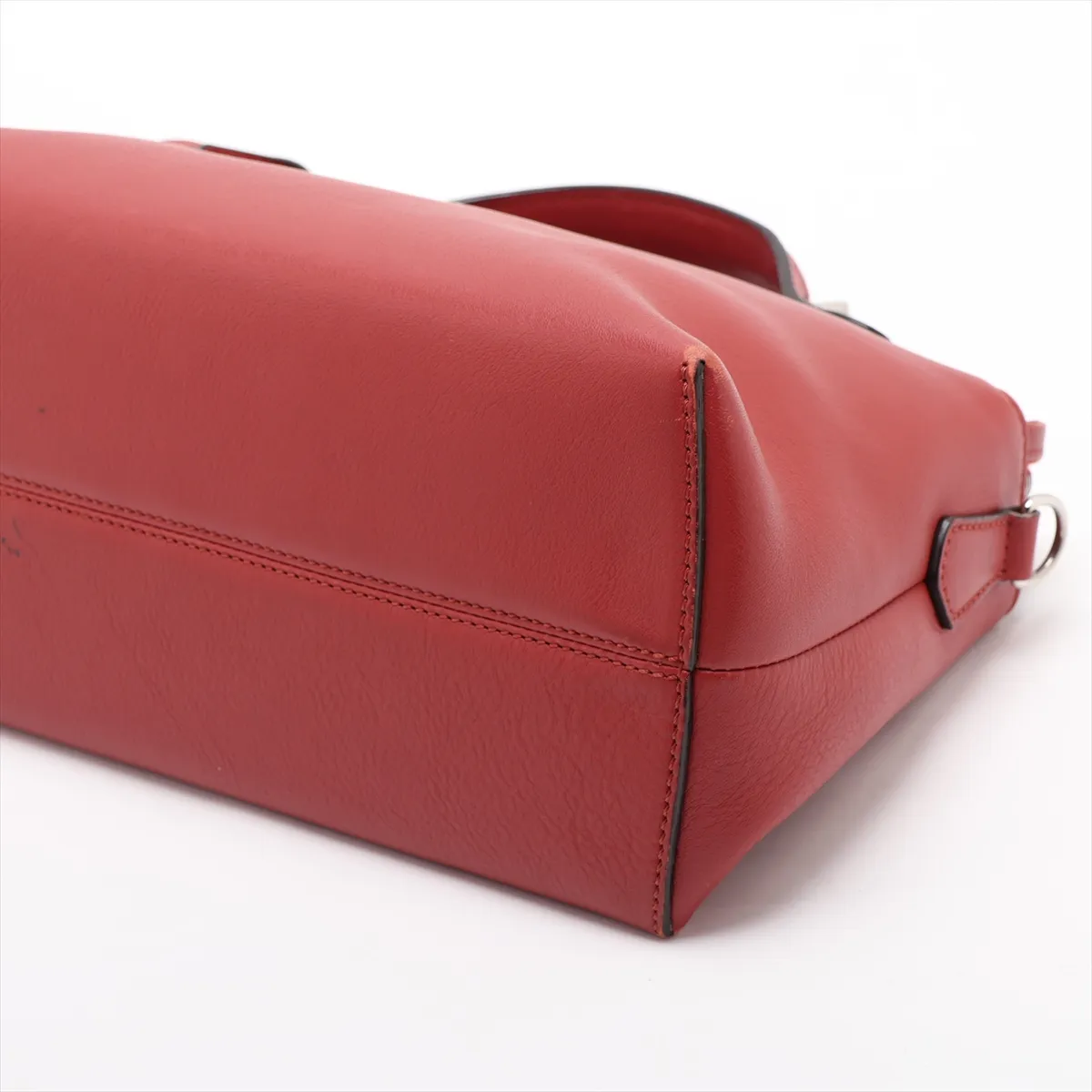 By The Way Medium Leather 2-Way Handbag, Red, 8BL124, broken clochette strap. — view 3