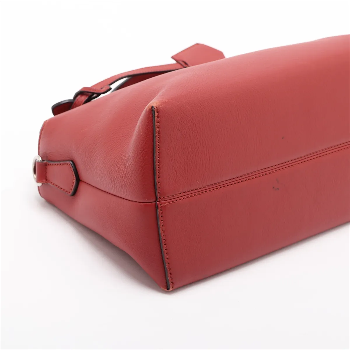By The Way Medium Leather 2-Way Handbag, Red, 8BL124, broken clochette strap. — view 4
