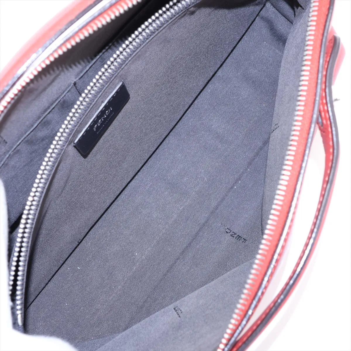 By The Way Medium Leather 2-Way Handbag, Red, 8BL124, broken clochette strap. — view 8