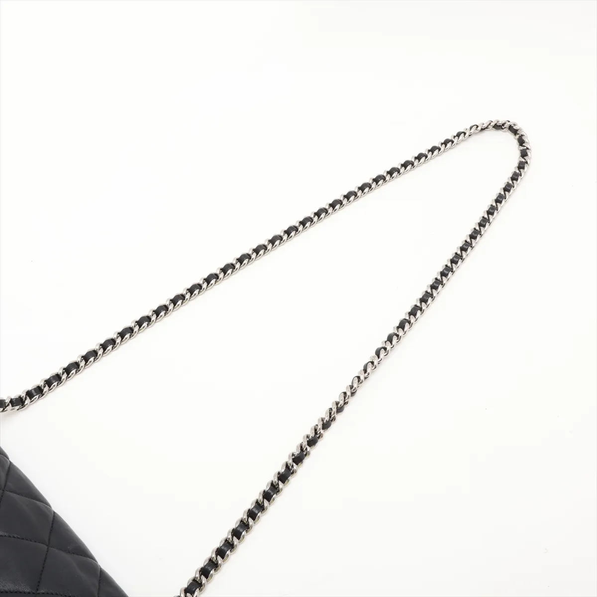Matelassé Lambskin Chain Shoulder Bag, Chain Around, Black, Silver Hardware, 15673350, Serial Number 15 — view 5