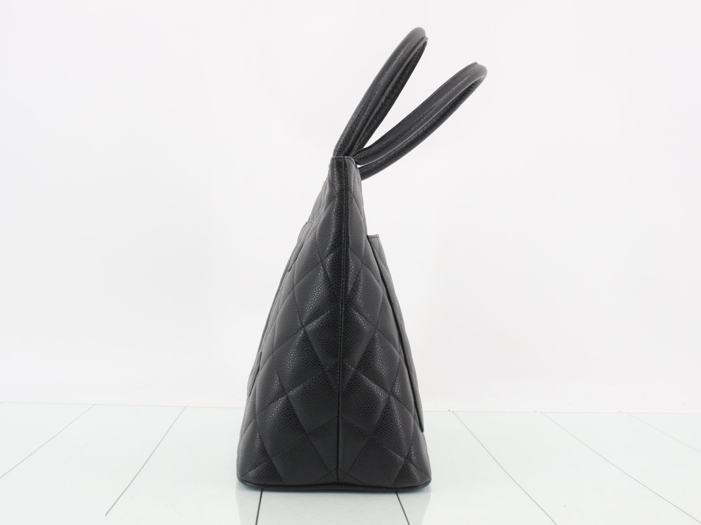 Coco Mark Matelassé Reissue Tote Bag, Caviar Skin — view 3