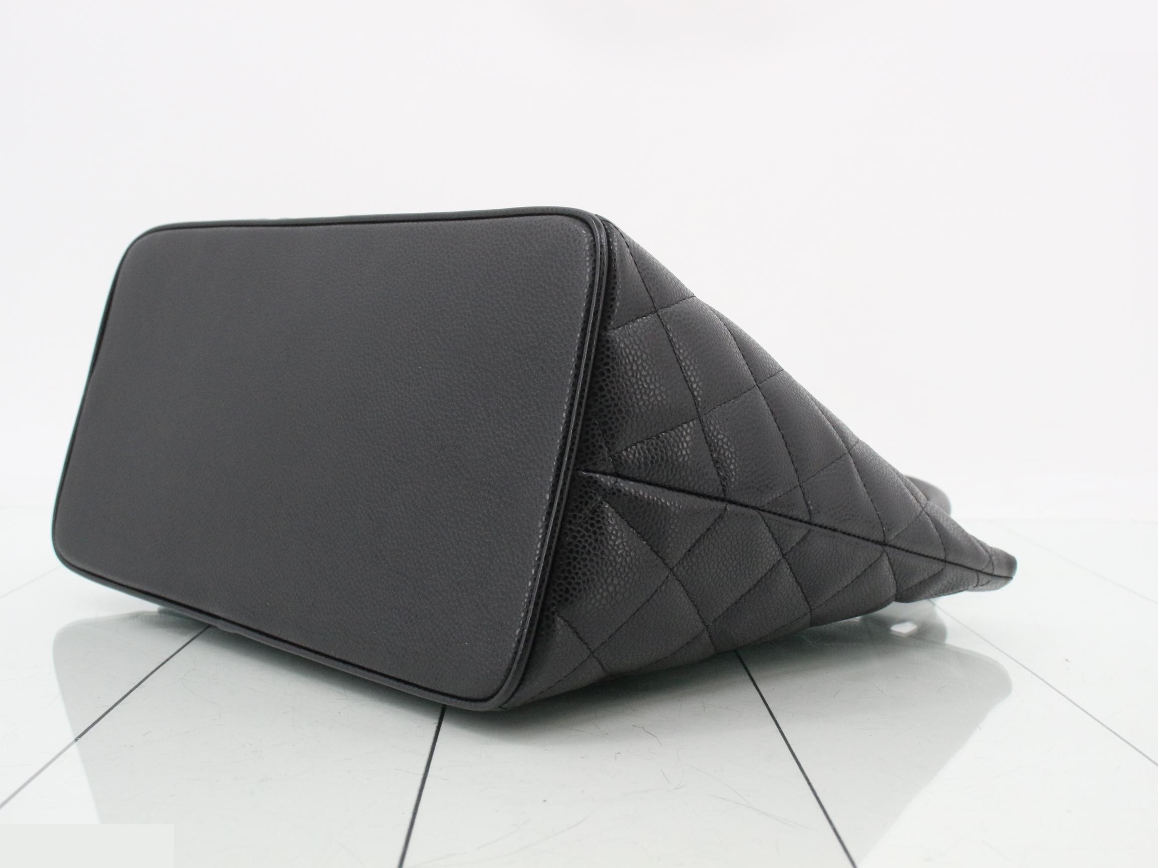 Coco Mark Matelassé Reissue Tote Bag, Caviar Skin — view 6