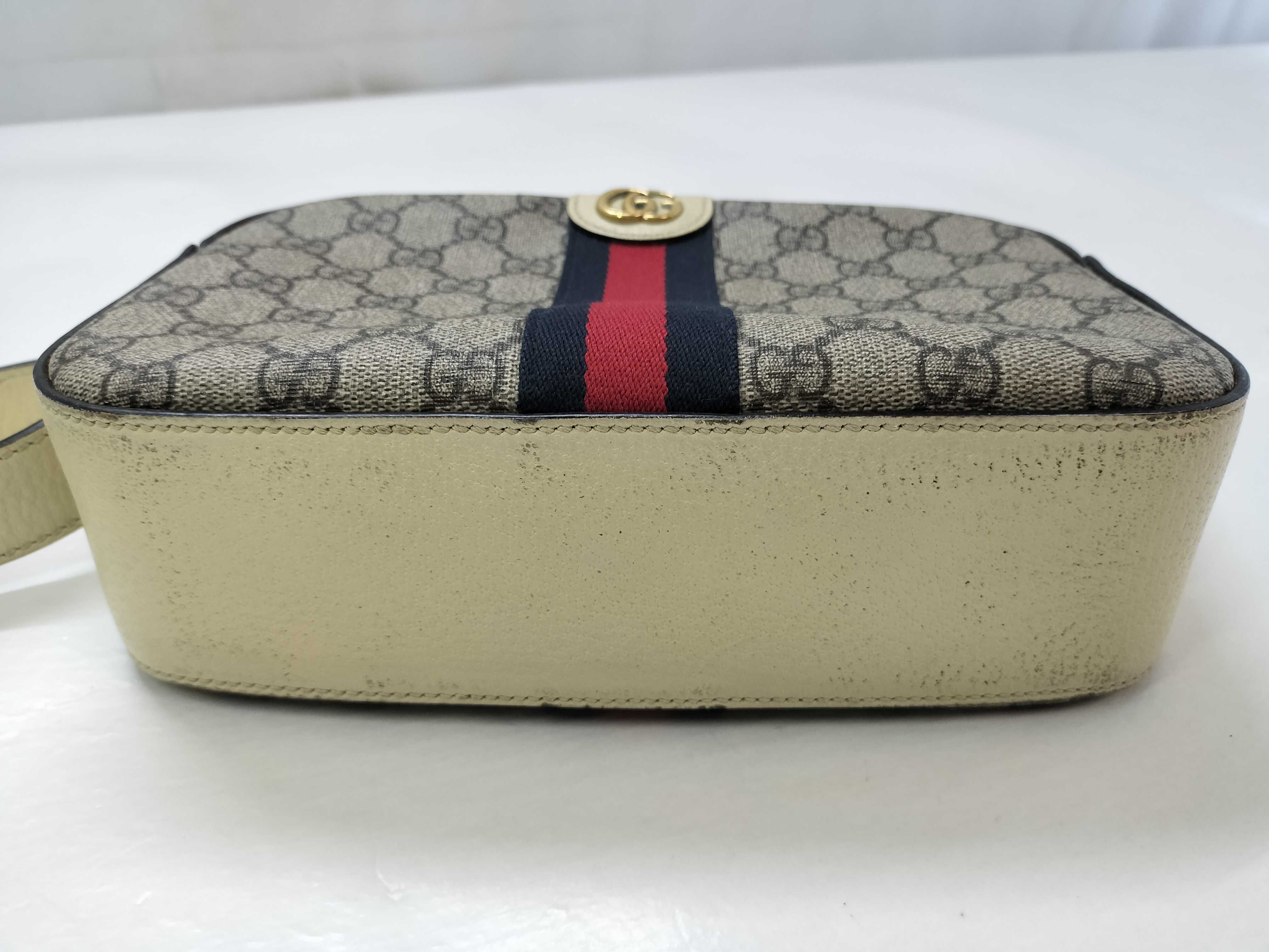 GG Supreme SG-GG Supreme Ophidia PVC x leather Shoulder bag Beige x white 681064 Shoulder bag — view 14