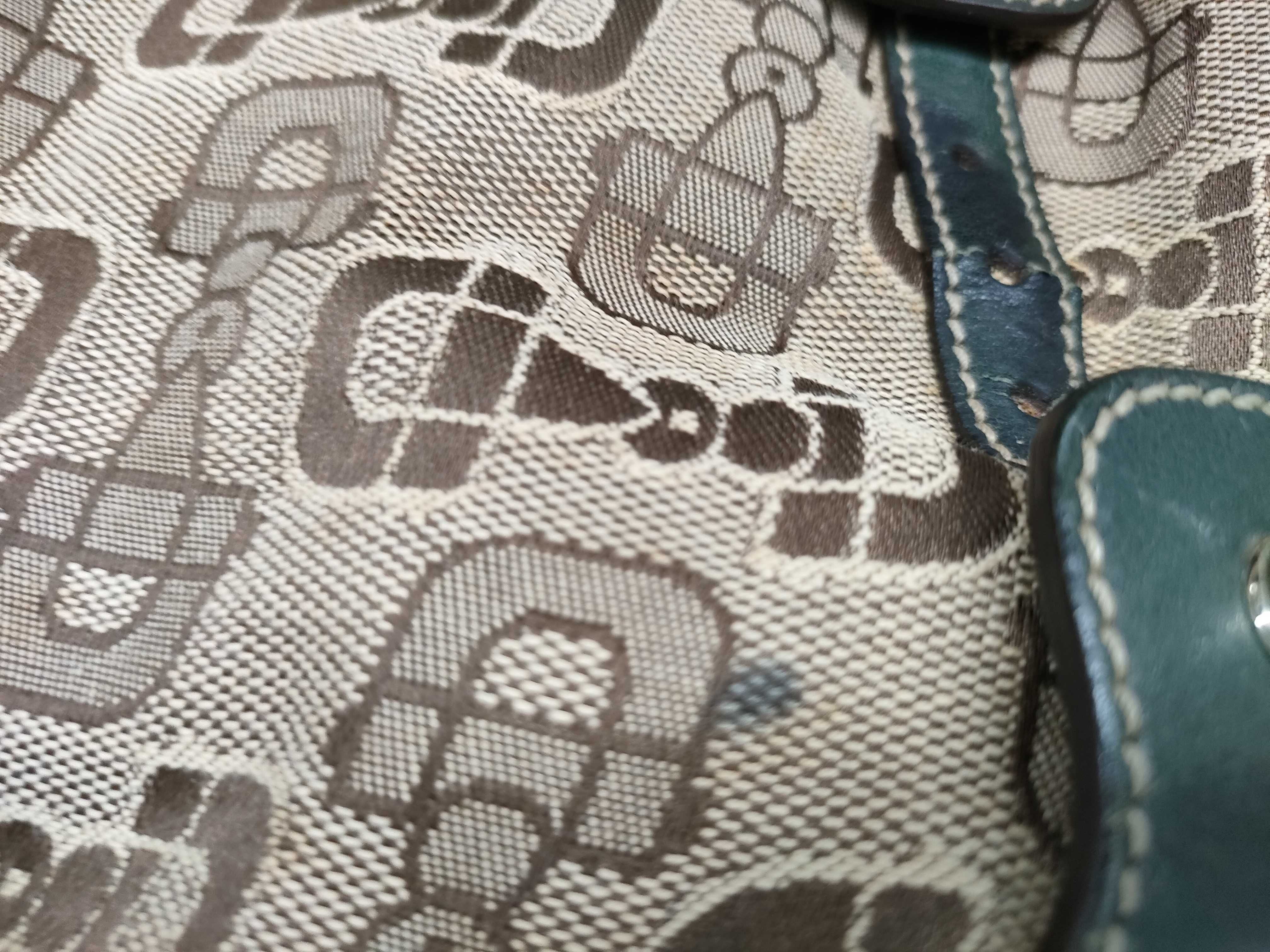 Horsebit Woven Canvas Leather Tote Bag Handbag — view 14