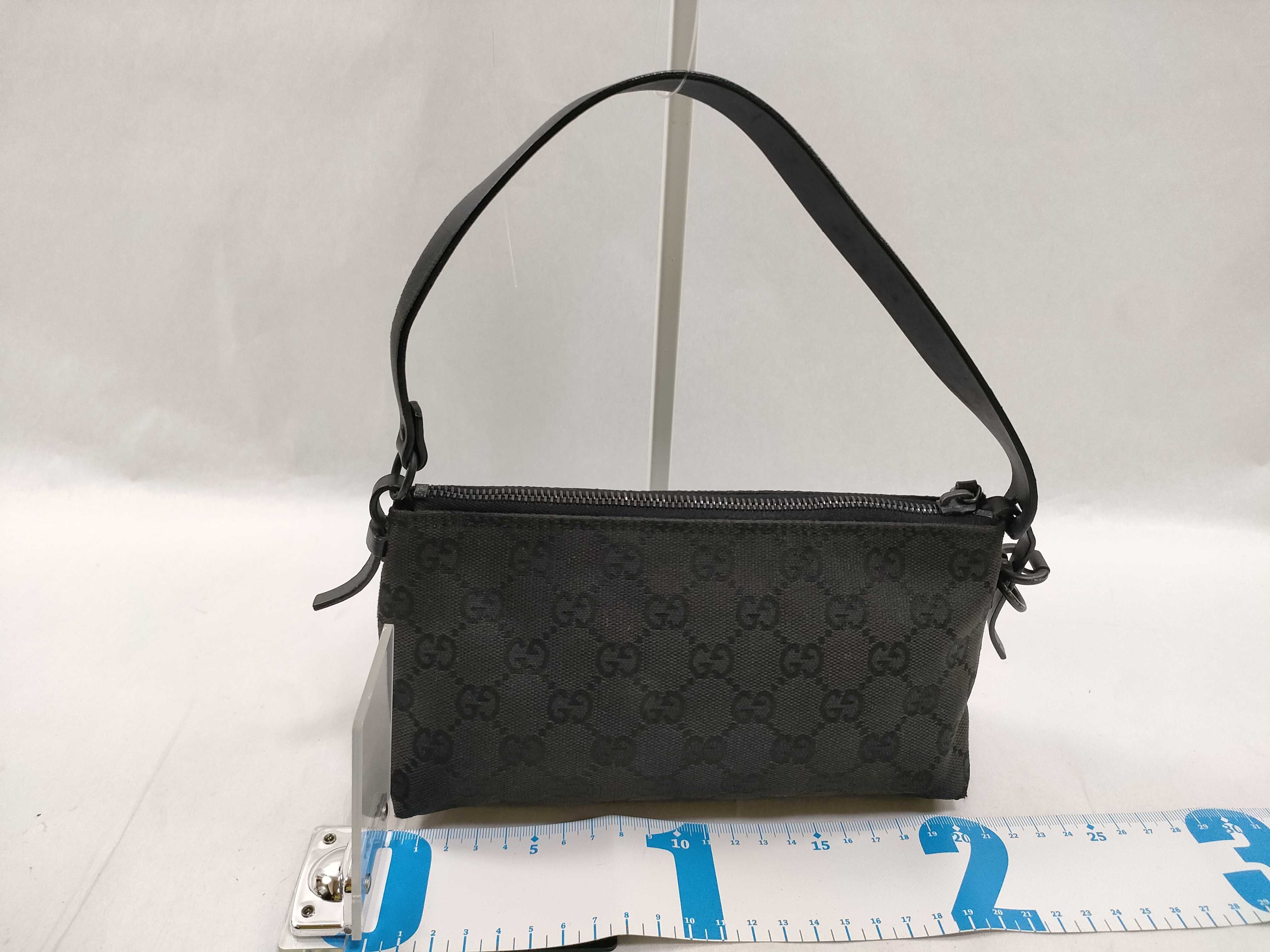 GG Canvas Handbag Pouch, Black Handbag — view 2