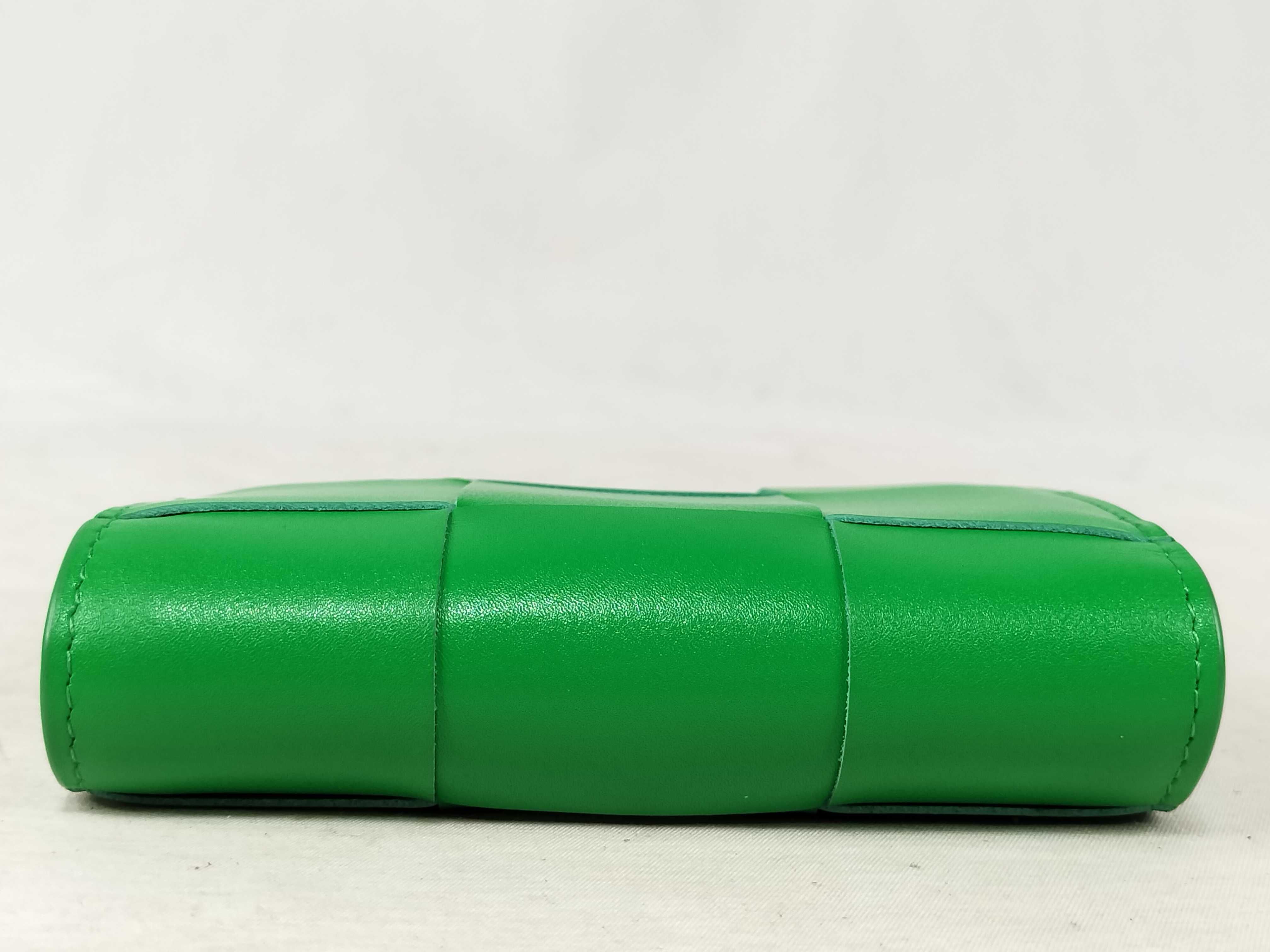 Padded Cassette Wallet, Bi-fold Wallet, Gold Hardware, Green — view 3