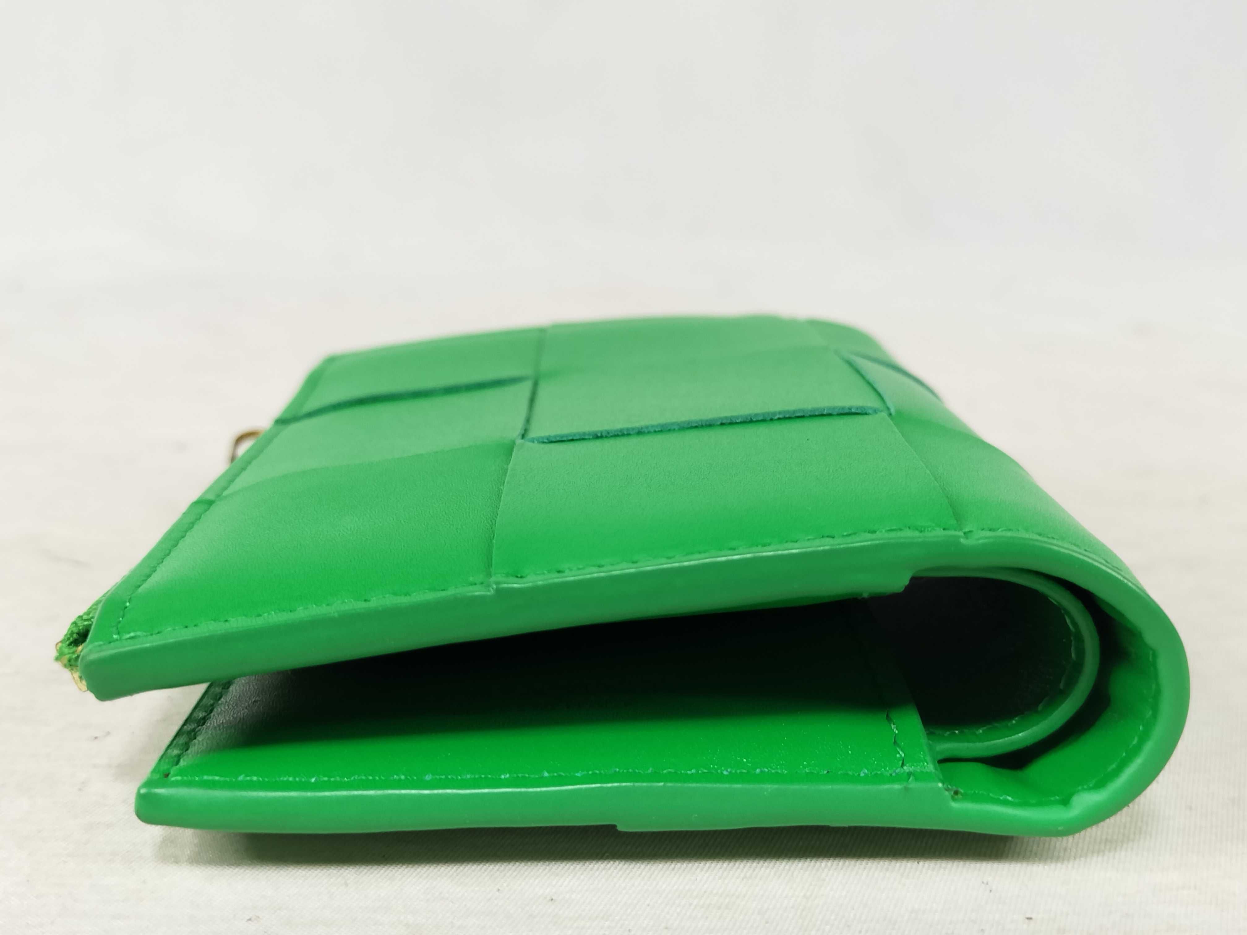 Padded Cassette Wallet, Bi-fold Wallet, Gold Hardware, Green — view 5