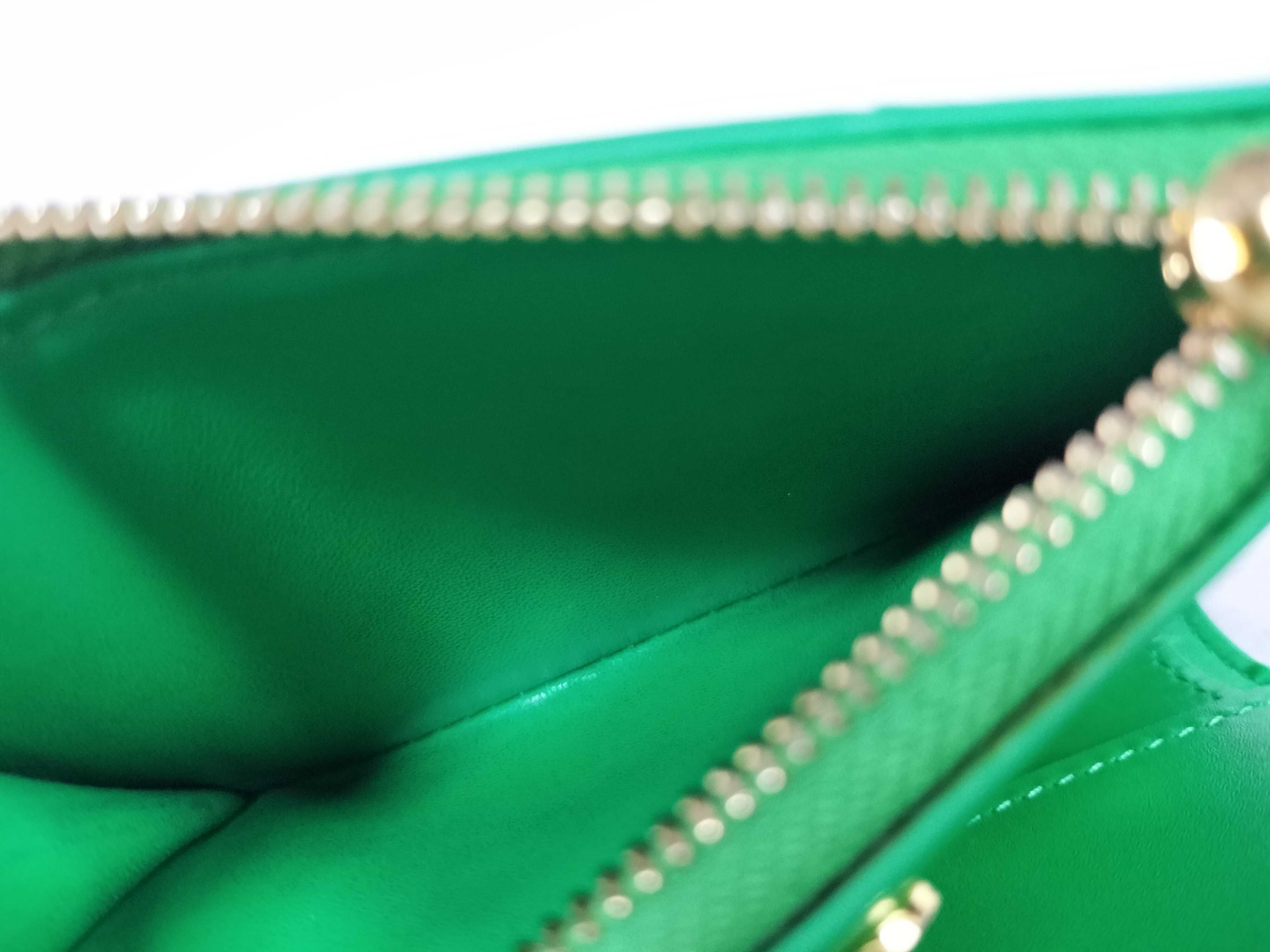 Padded Cassette Wallet, Bi-fold Wallet, Gold Hardware, Green — view 10
